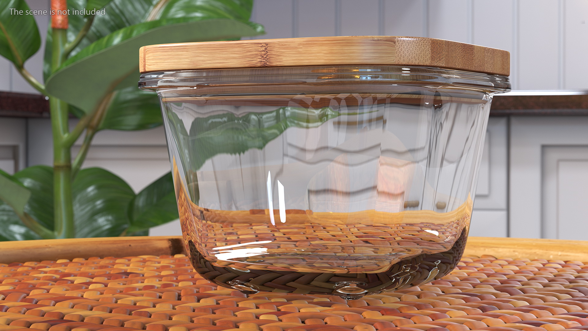 3D model Glass Food Storage Containers with Bamboo Lids Set