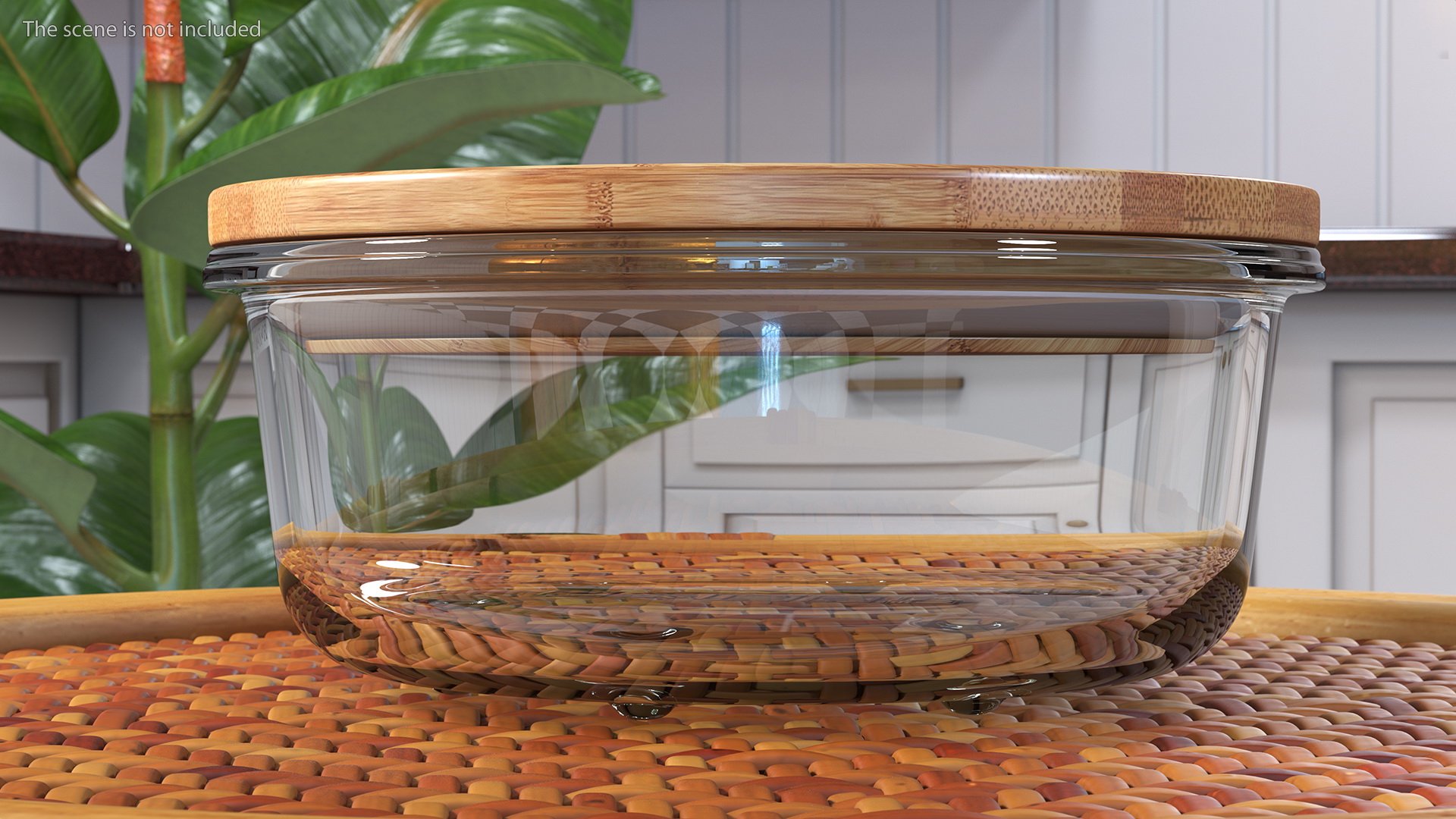 3D model Glass Food Storage Containers with Bamboo Lids Set