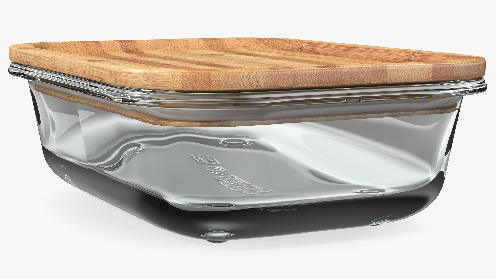 3D model Glass Food Storage Containers with Bamboo Lids Set