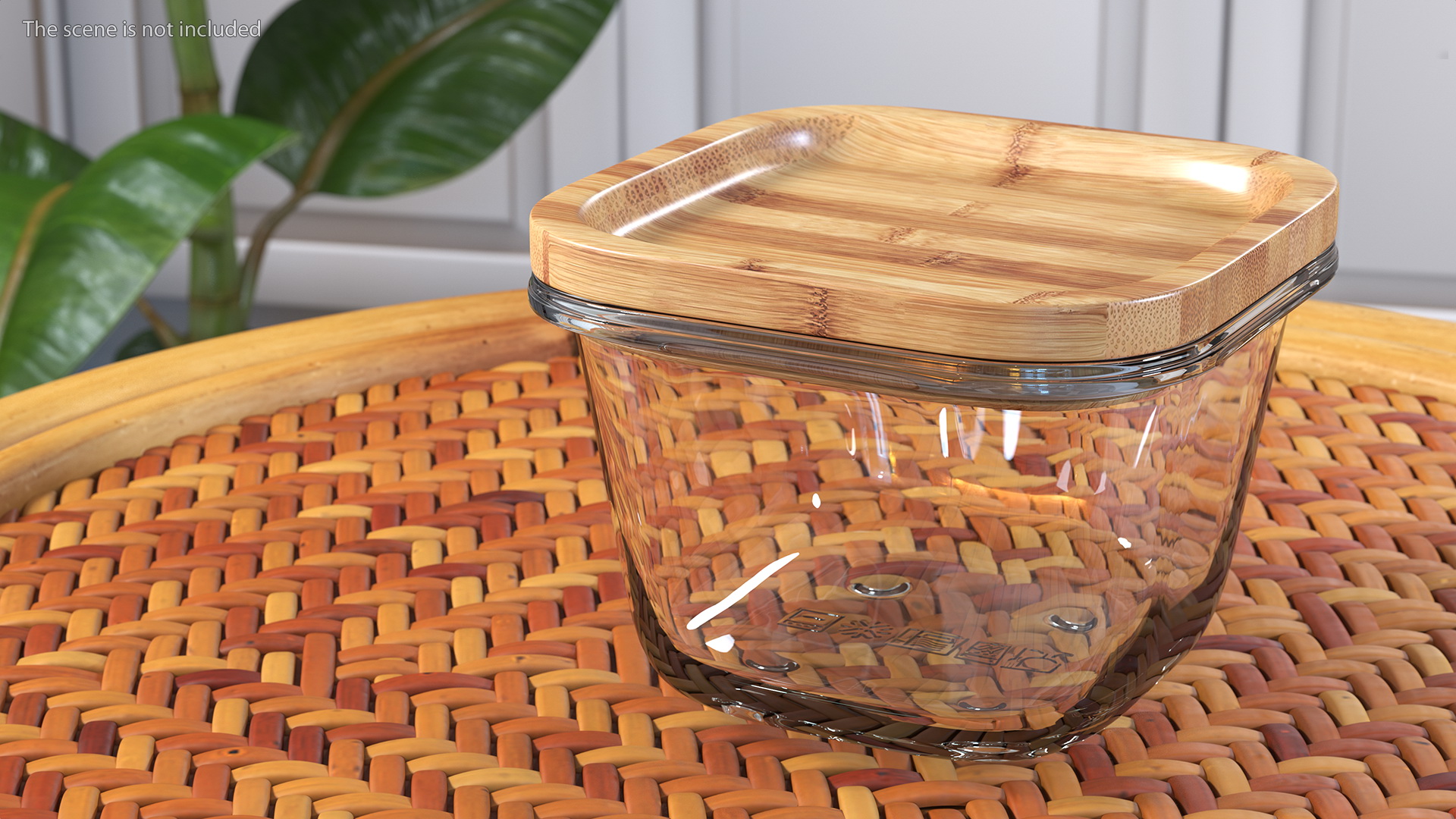 3D model Glass Food Storage Containers with Bamboo Lids Set