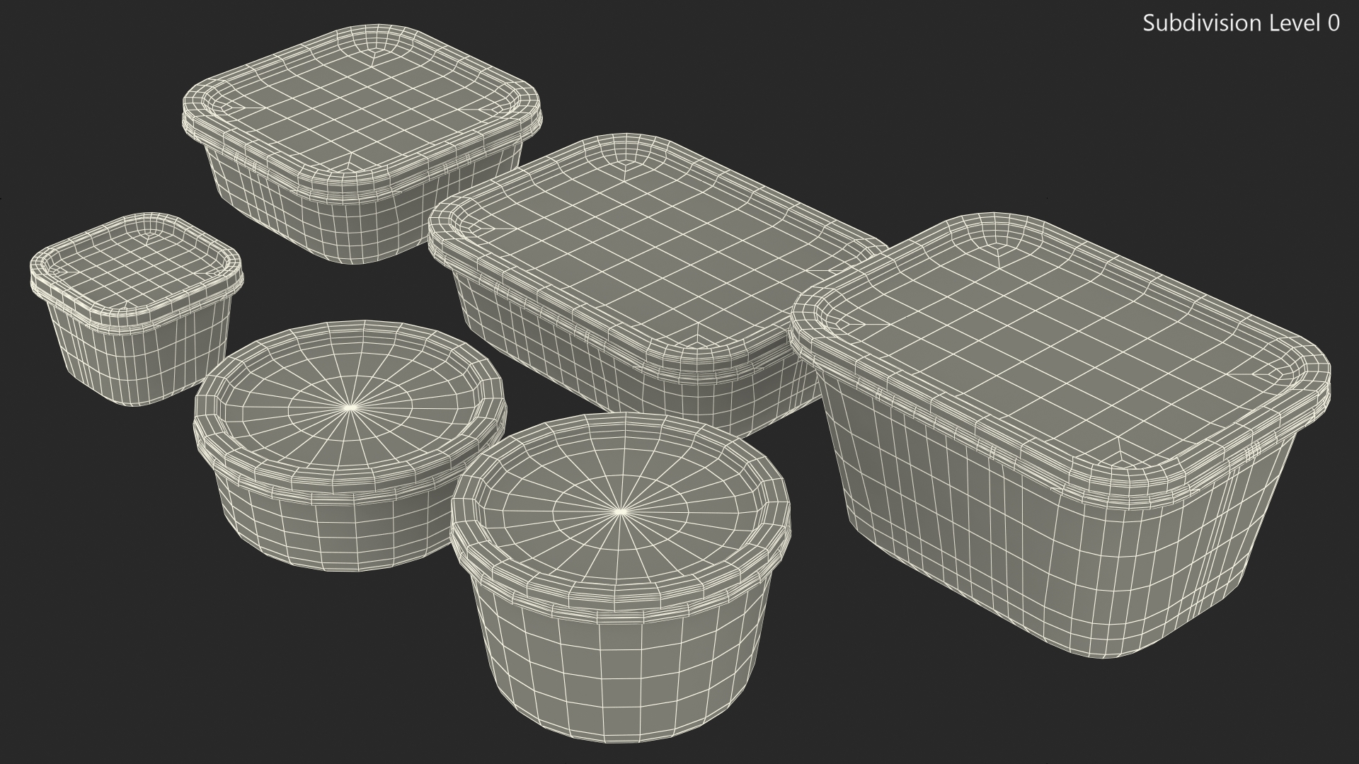 3D model Glass Food Storage Containers with Bamboo Lids Set