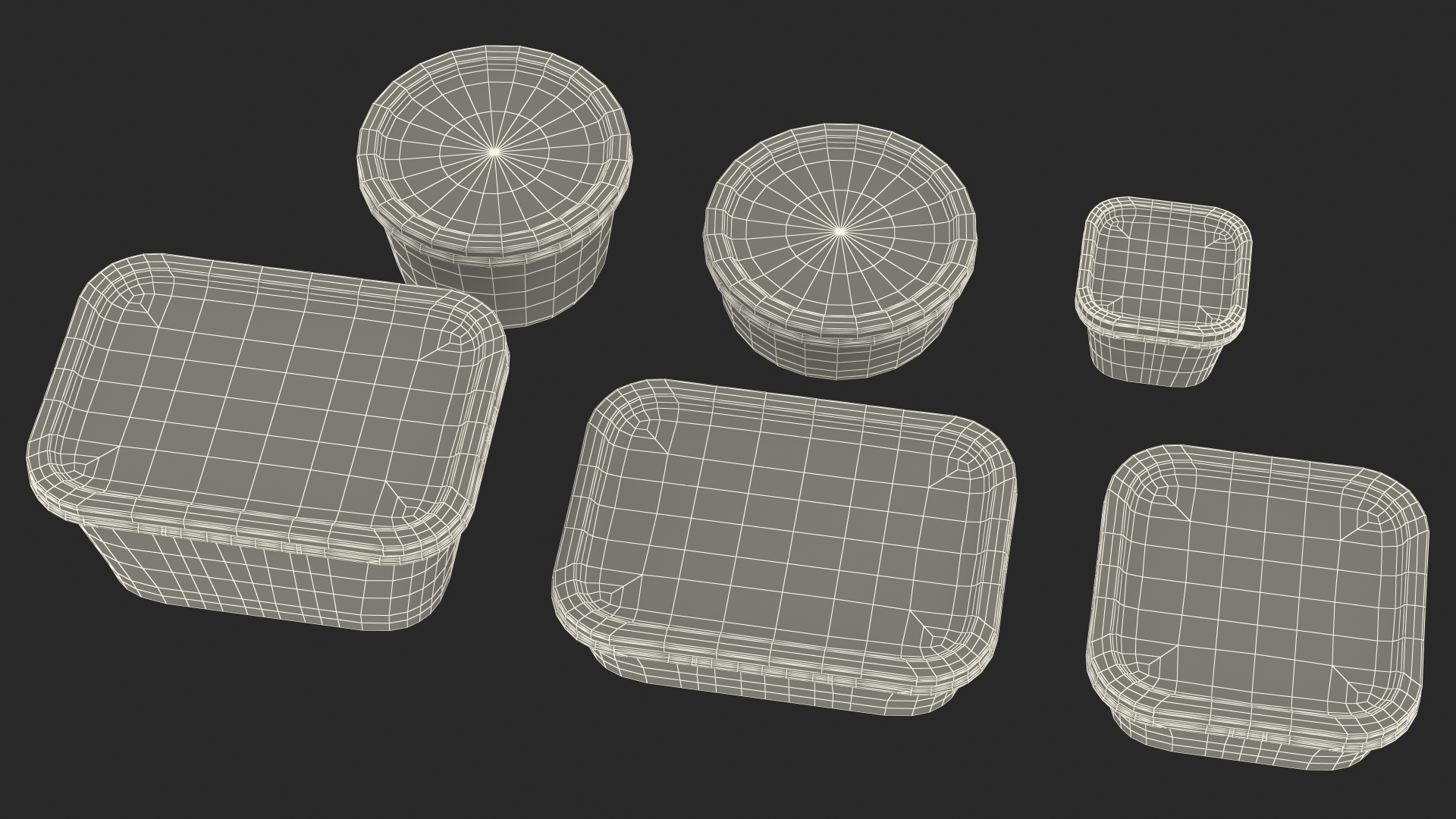 3D model Glass Food Storage Containers with Bamboo Lids Set