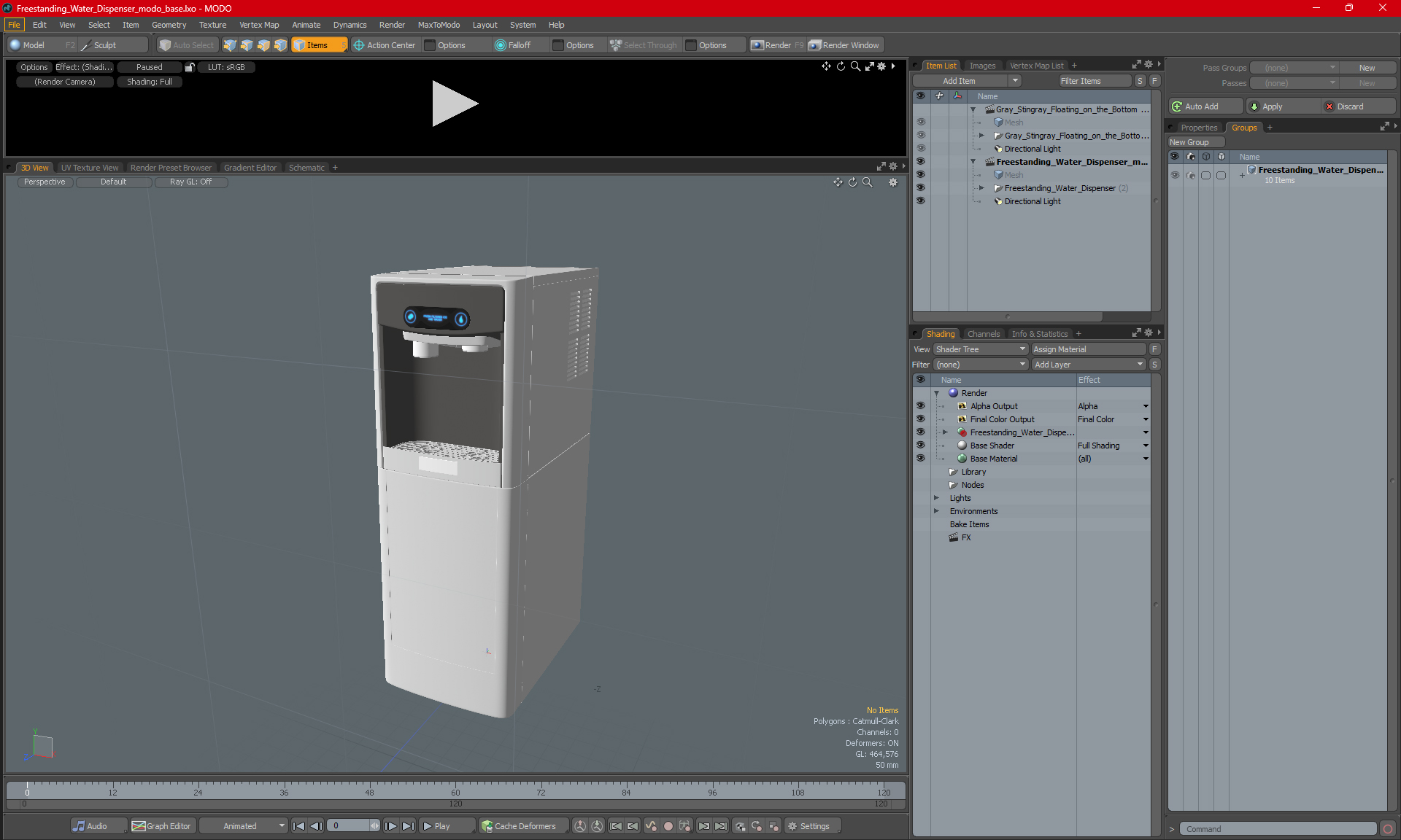 3D Freestanding Water Dispenser model