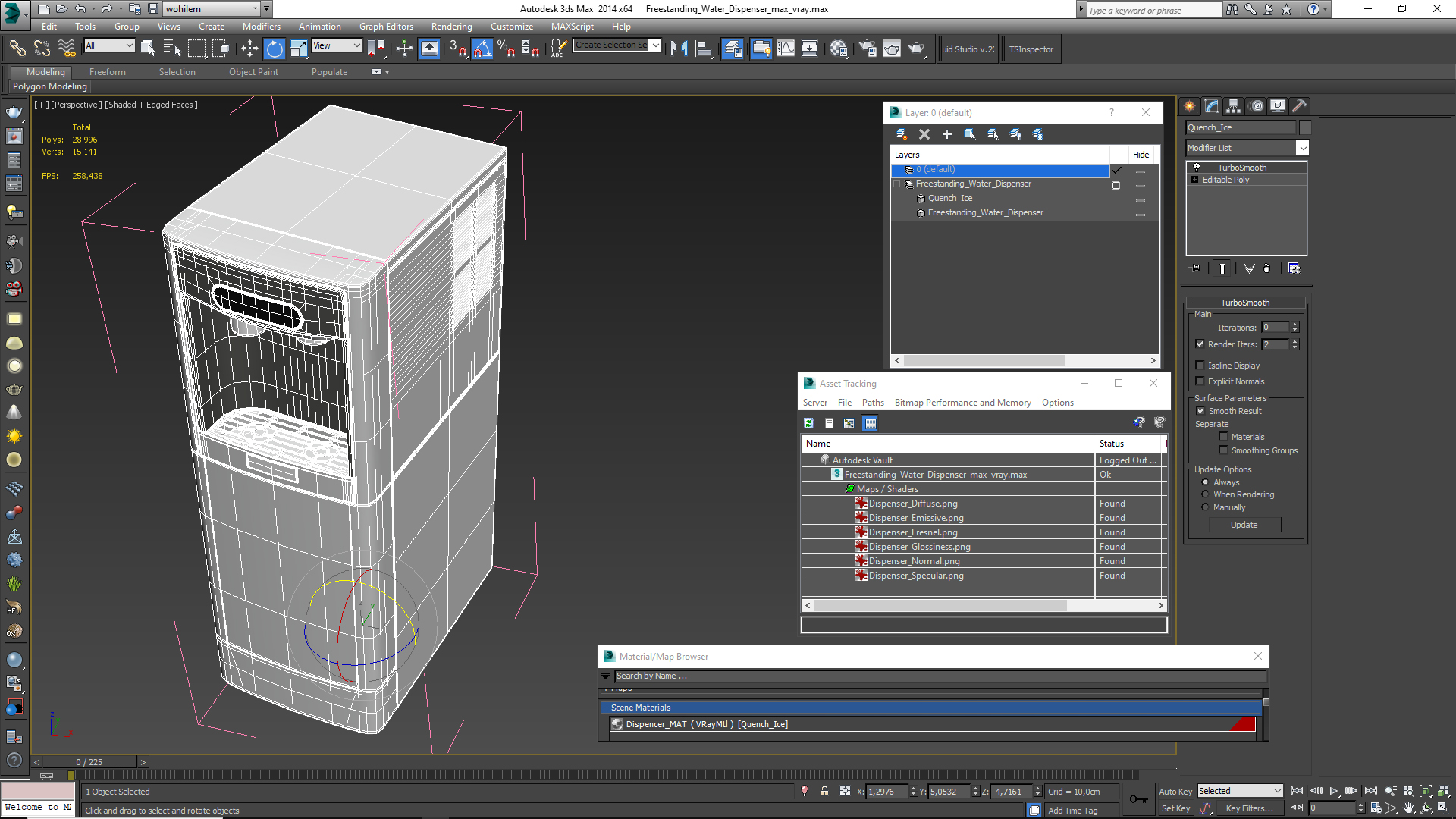 3D Freestanding Water Dispenser model