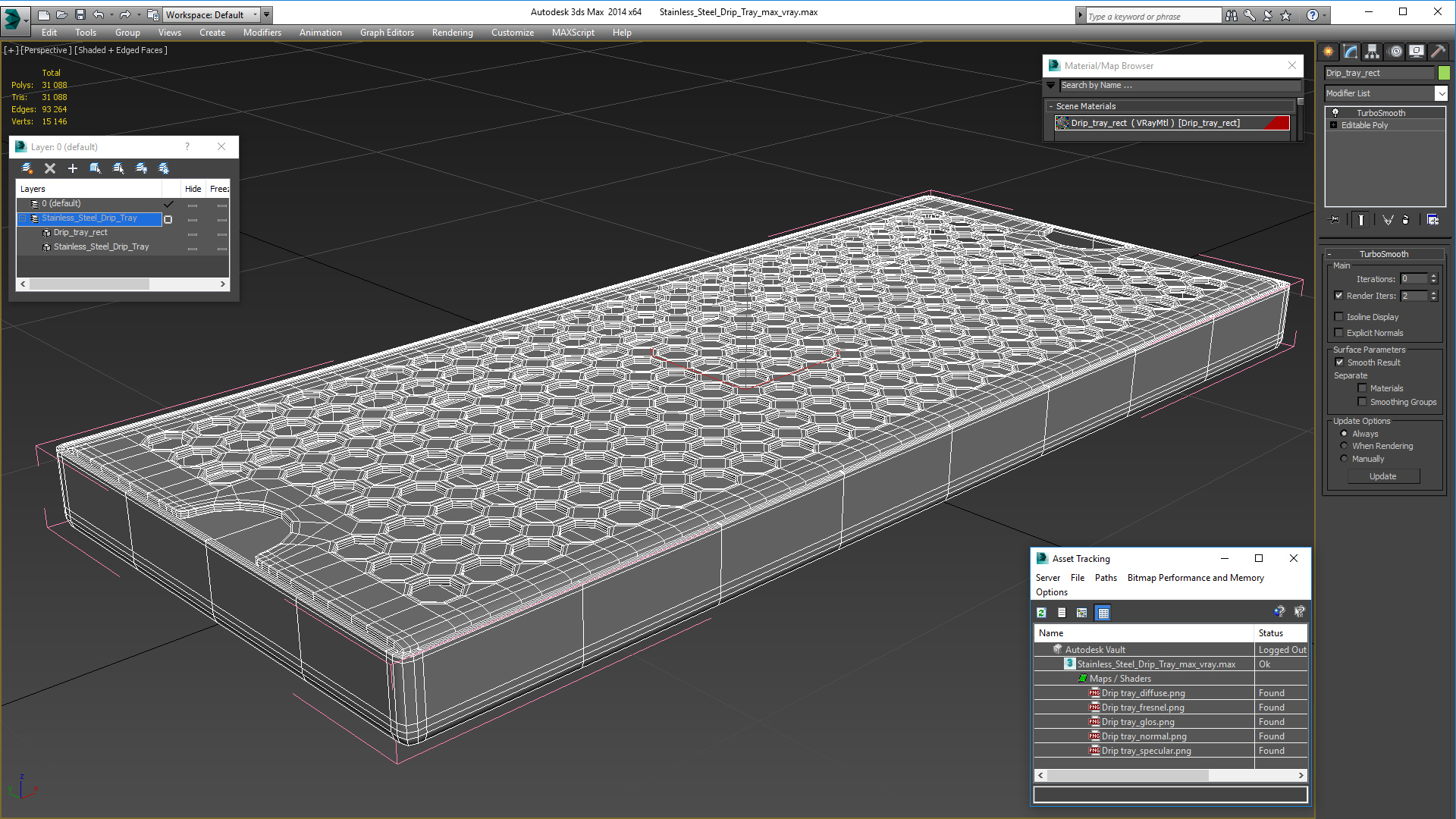 3D model Stainless Steel Drip Tray