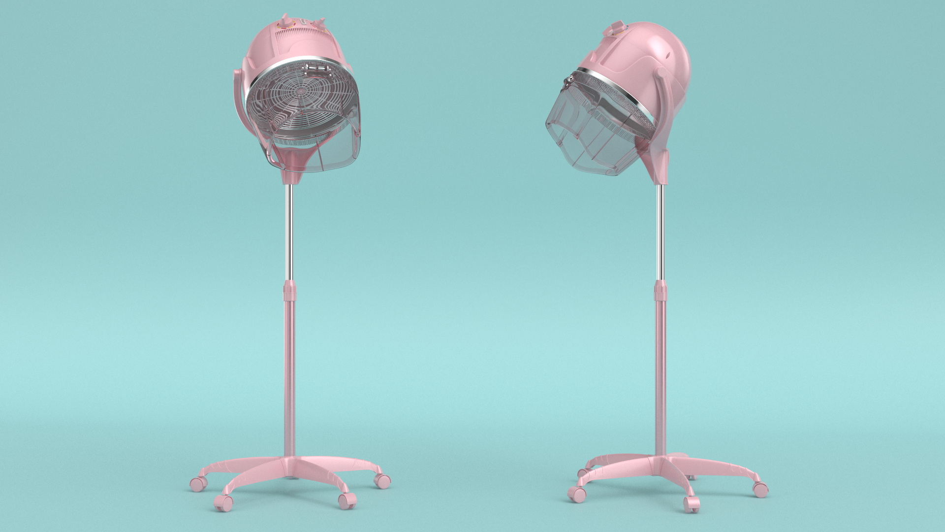 3D model Professional Hooded Hair Dryer Pink
