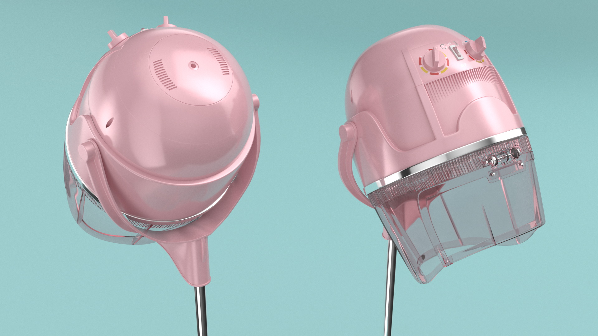 3D model Professional Hooded Hair Dryer Pink