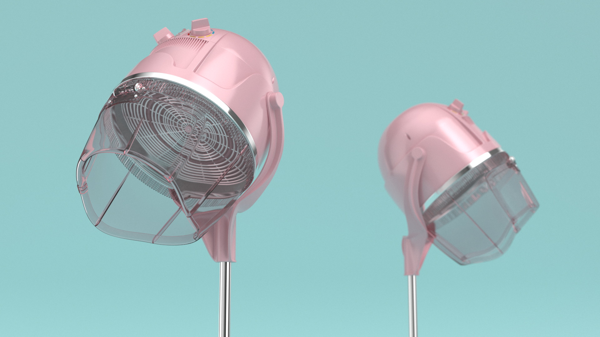 3D model Professional Hooded Hair Dryer Pink