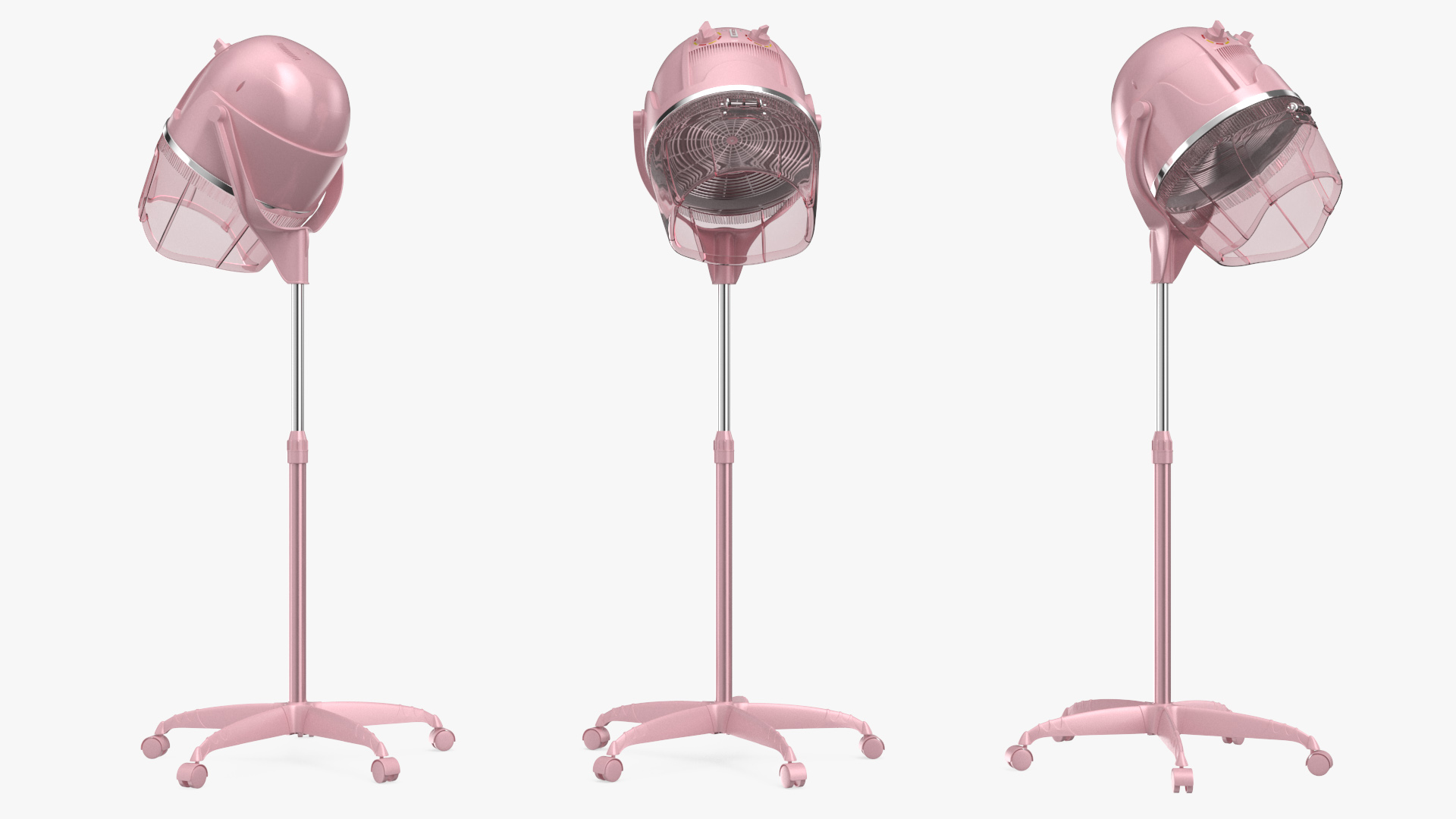 3D model Professional Hooded Hair Dryer Pink