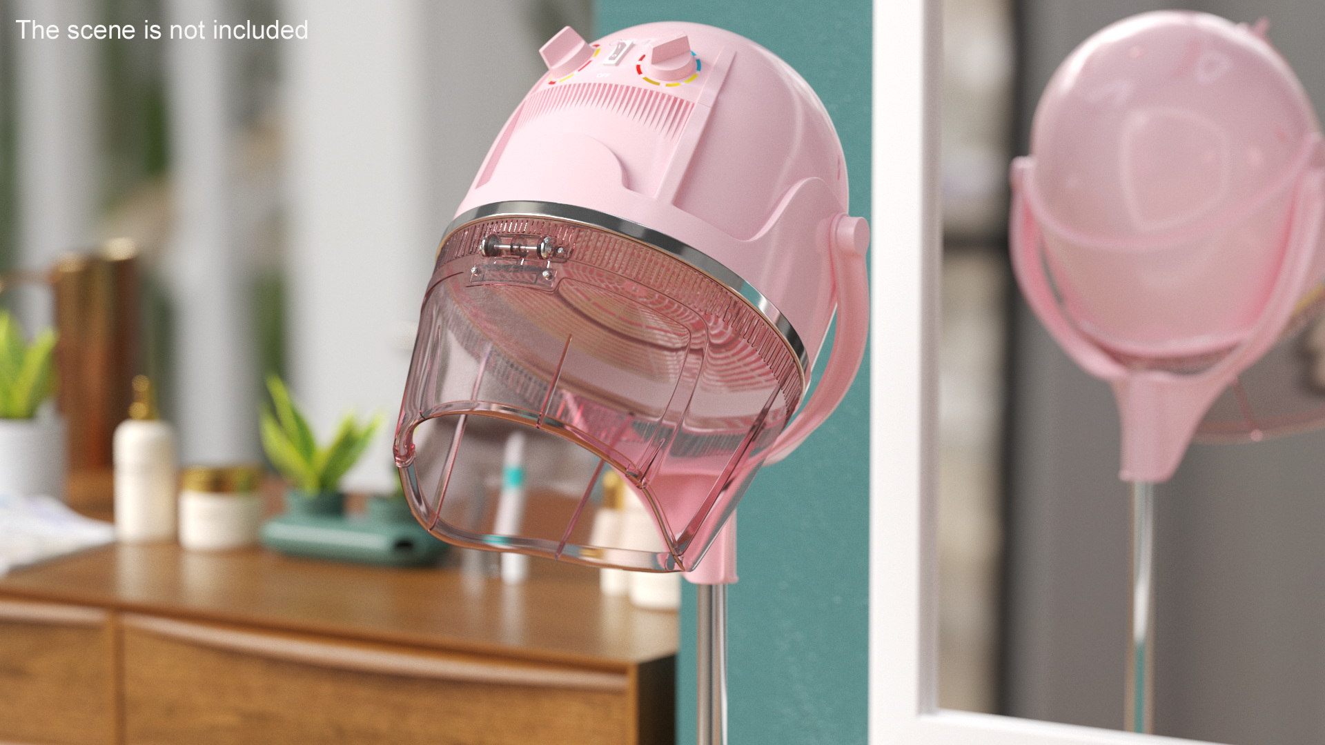 3D model Professional Hooded Hair Dryer Pink