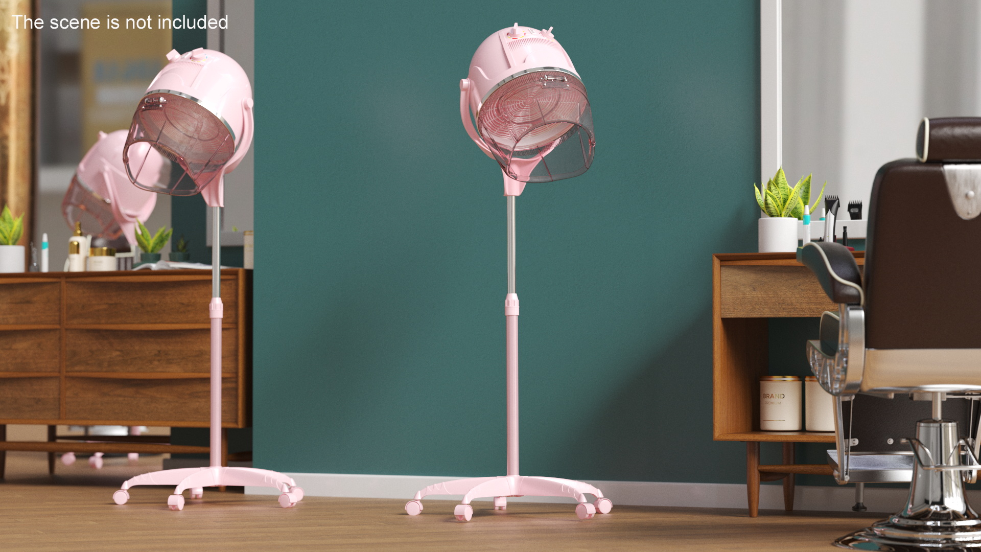 3D model Professional Hooded Hair Dryer Pink