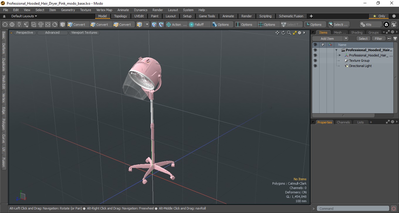 3D model Professional Hooded Hair Dryer Pink