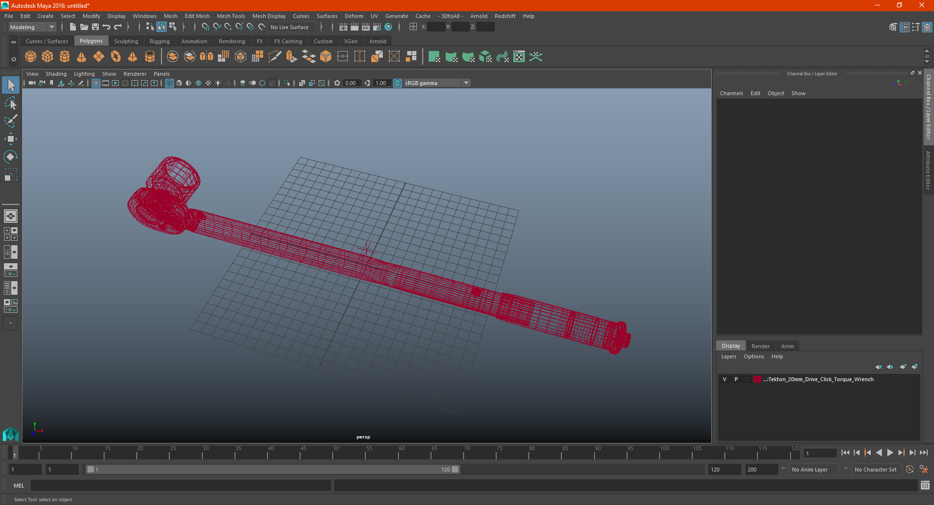 Tekton 20mm Drive Click Torque Wrench 3D