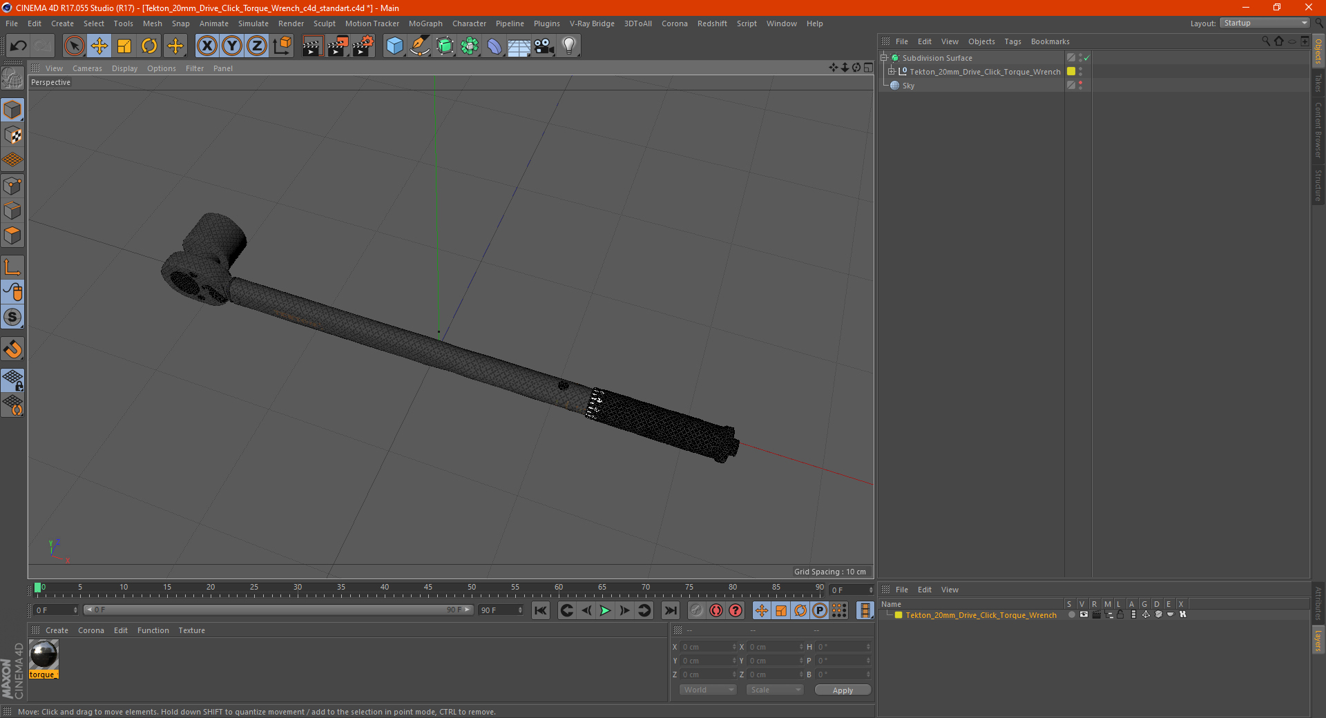 Tekton 20mm Drive Click Torque Wrench 3D