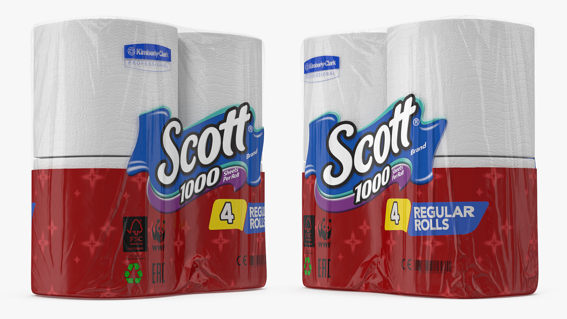 3D model Scott Regular Roll Toilet Tissue 4 Rolls