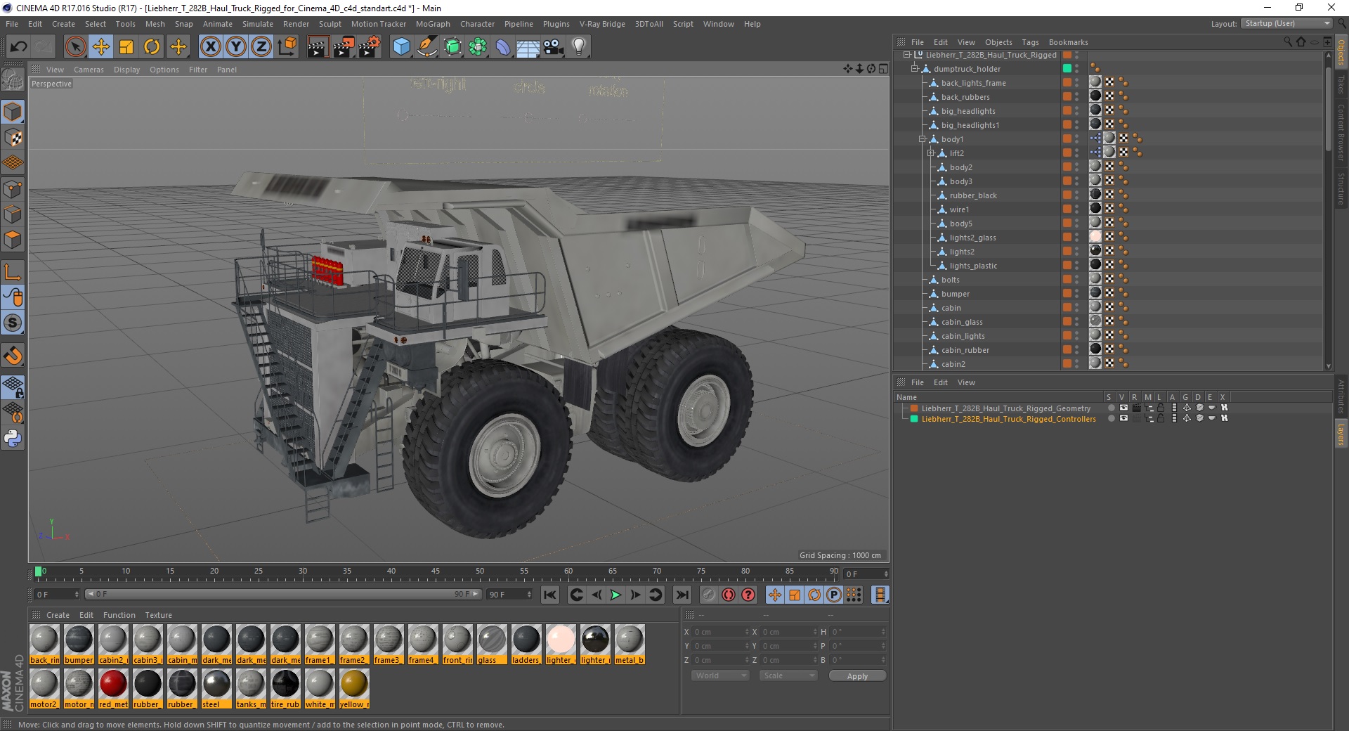 Liebherr T 282B Haul Truck Rigged for Cinema 4D 3D