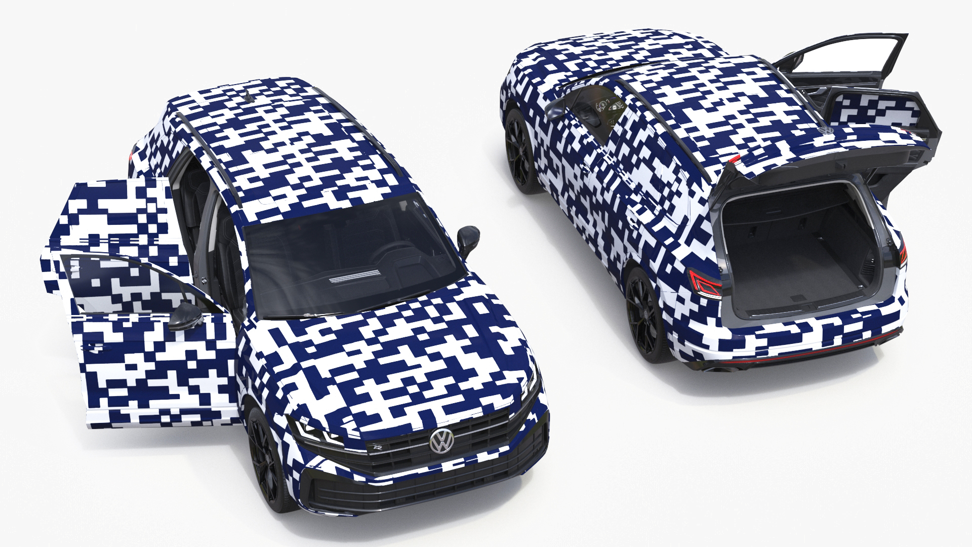 3D Volkswagen Touareg 2024 QR Lights On