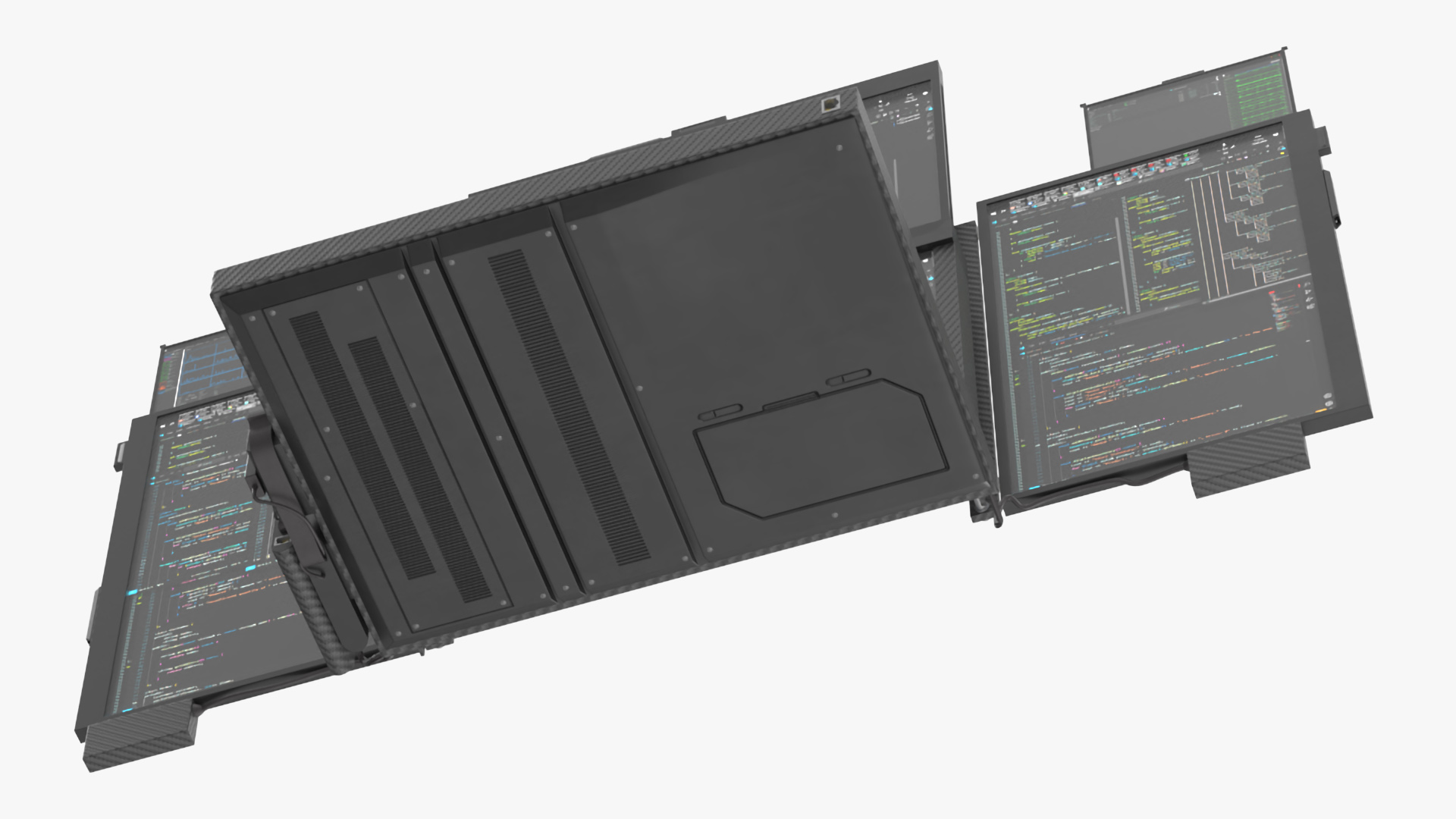 Professional Laptop with Programming Software Rigged 3D