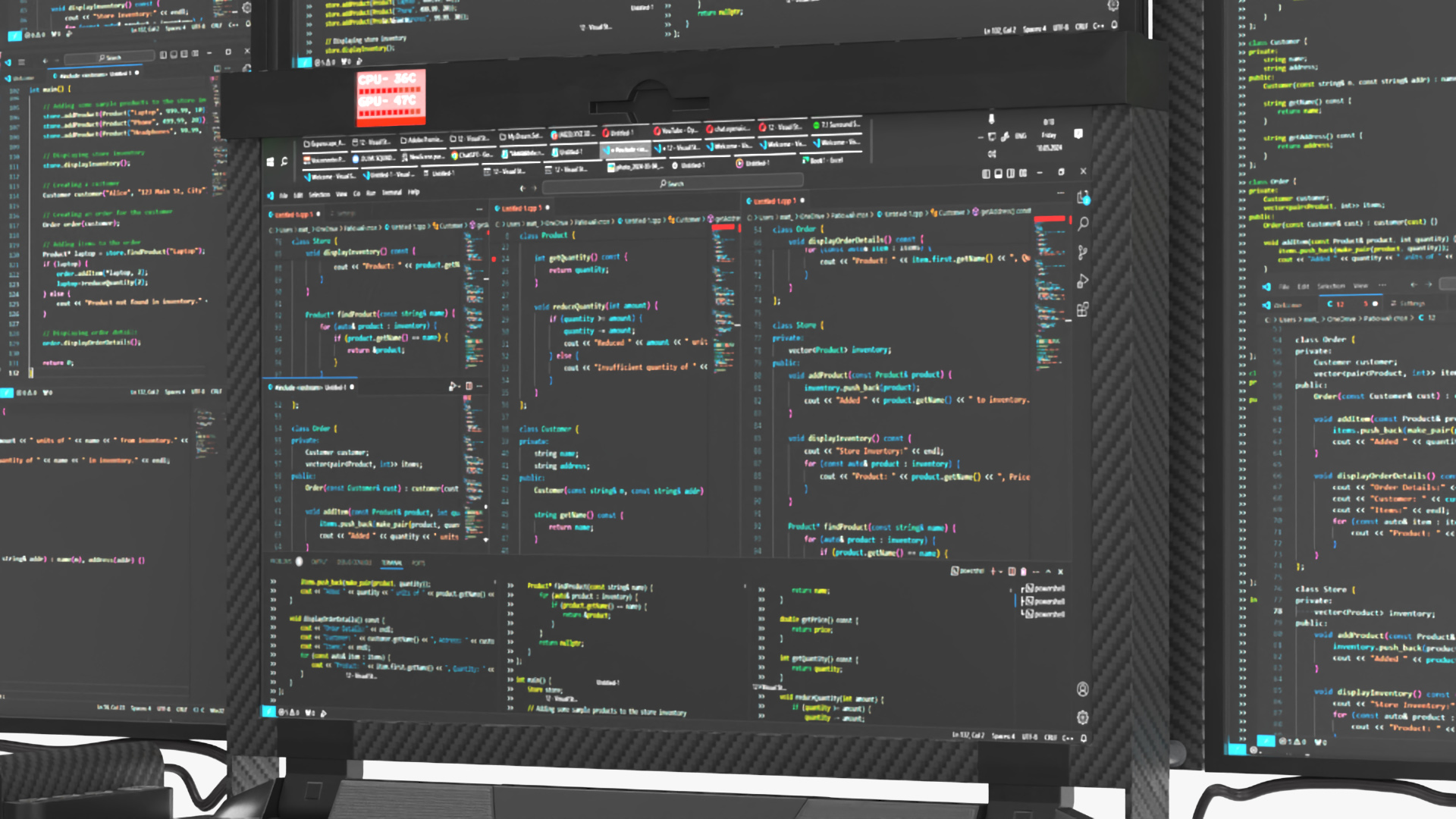 Professional Laptop with Programming Software Rigged 3D