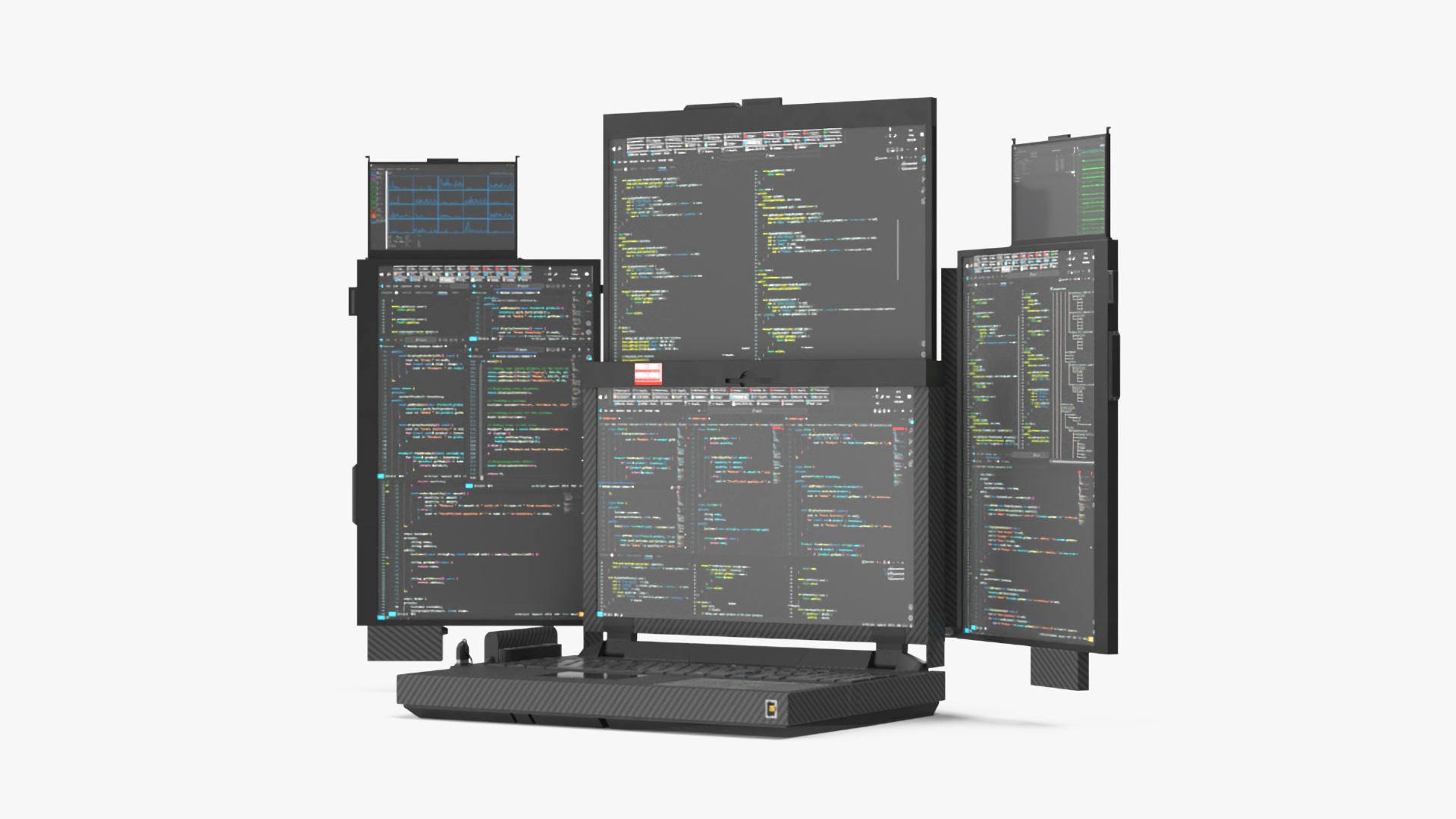 Professional Laptop with Programming Software Rigged 3D