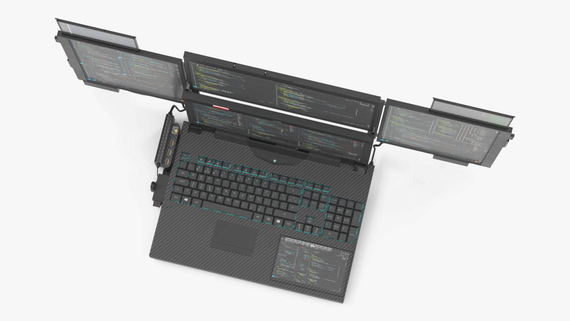Professional Laptop with Programming Software Rigged 3D