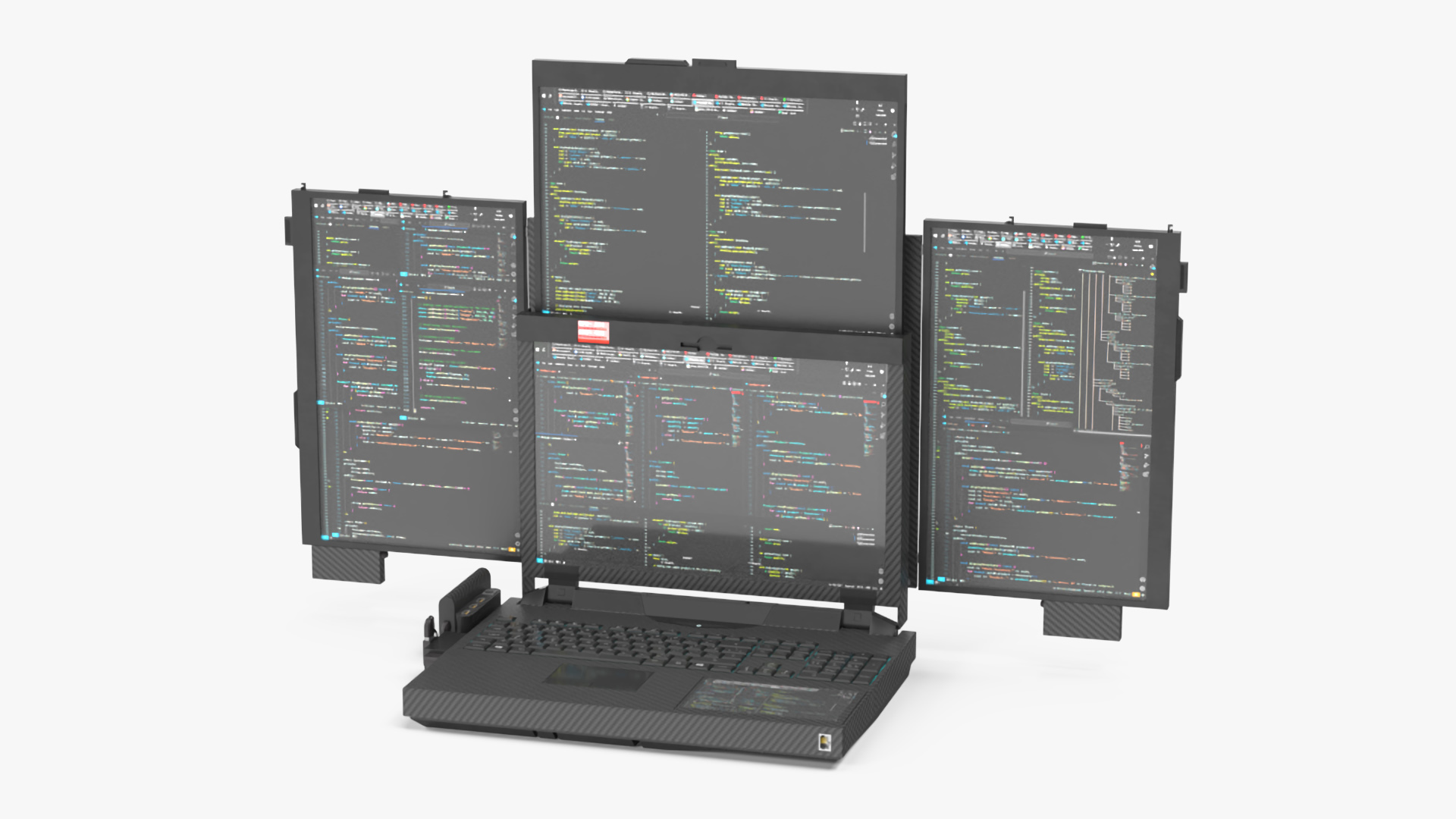 Professional Laptop with Programming Software Rigged 3D