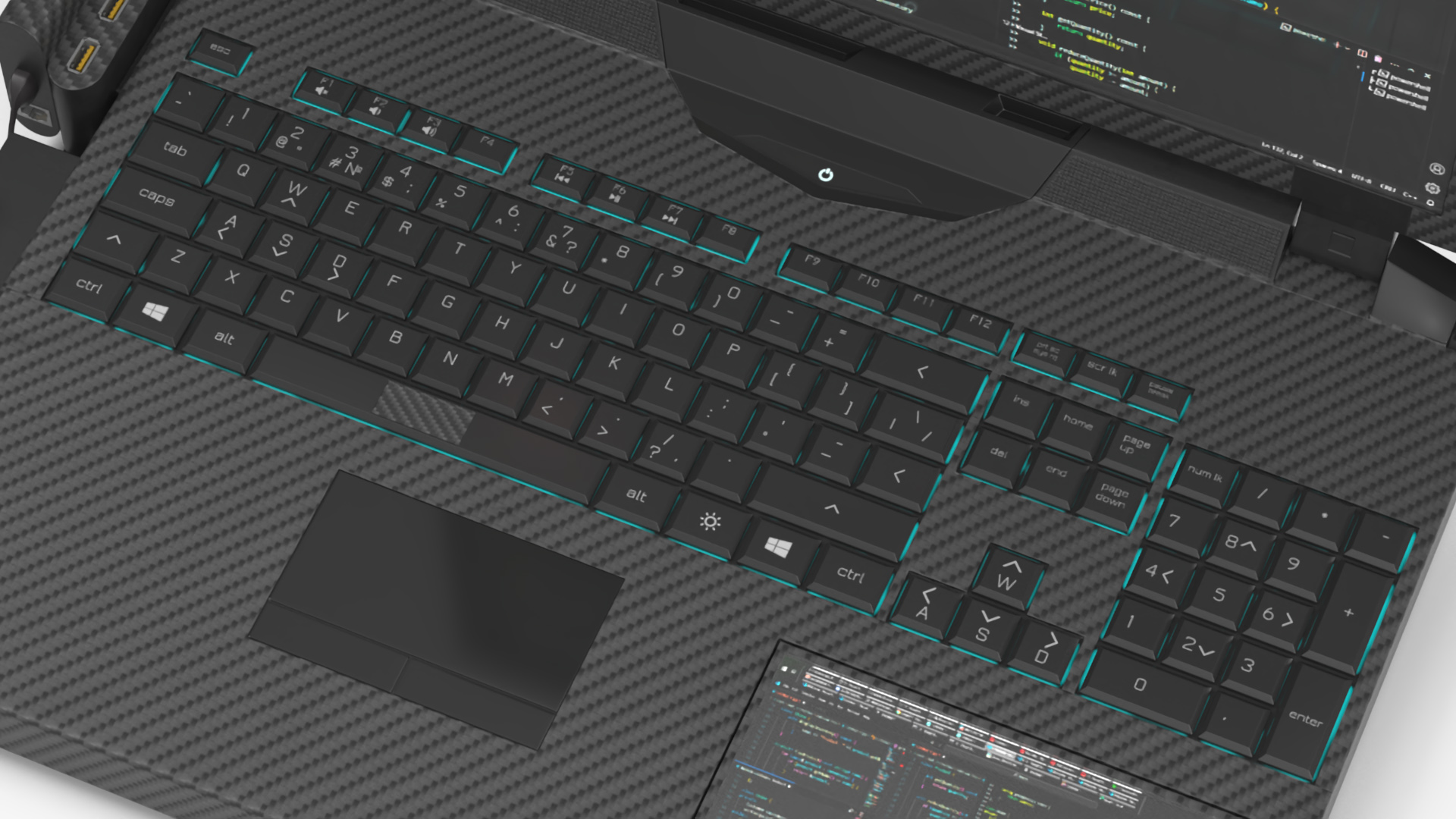 Professional Laptop with Programming Software Rigged 3D