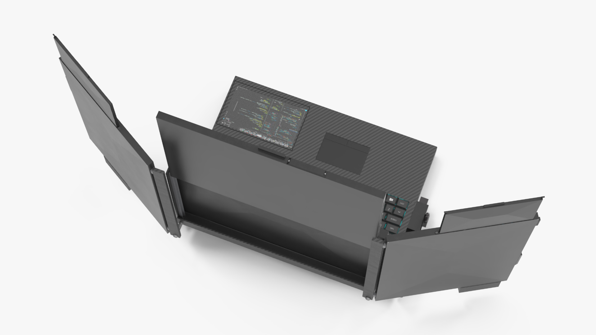 Professional Laptop with Programming Software Rigged 3D