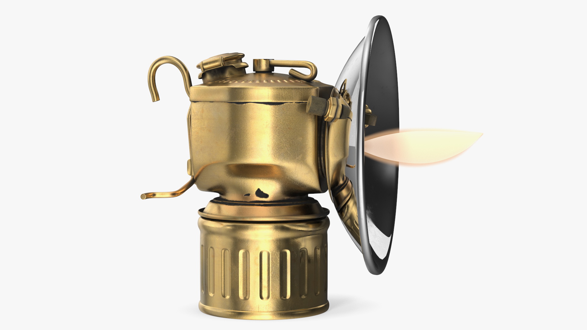 3D Vintage Brass Carbide Lamp