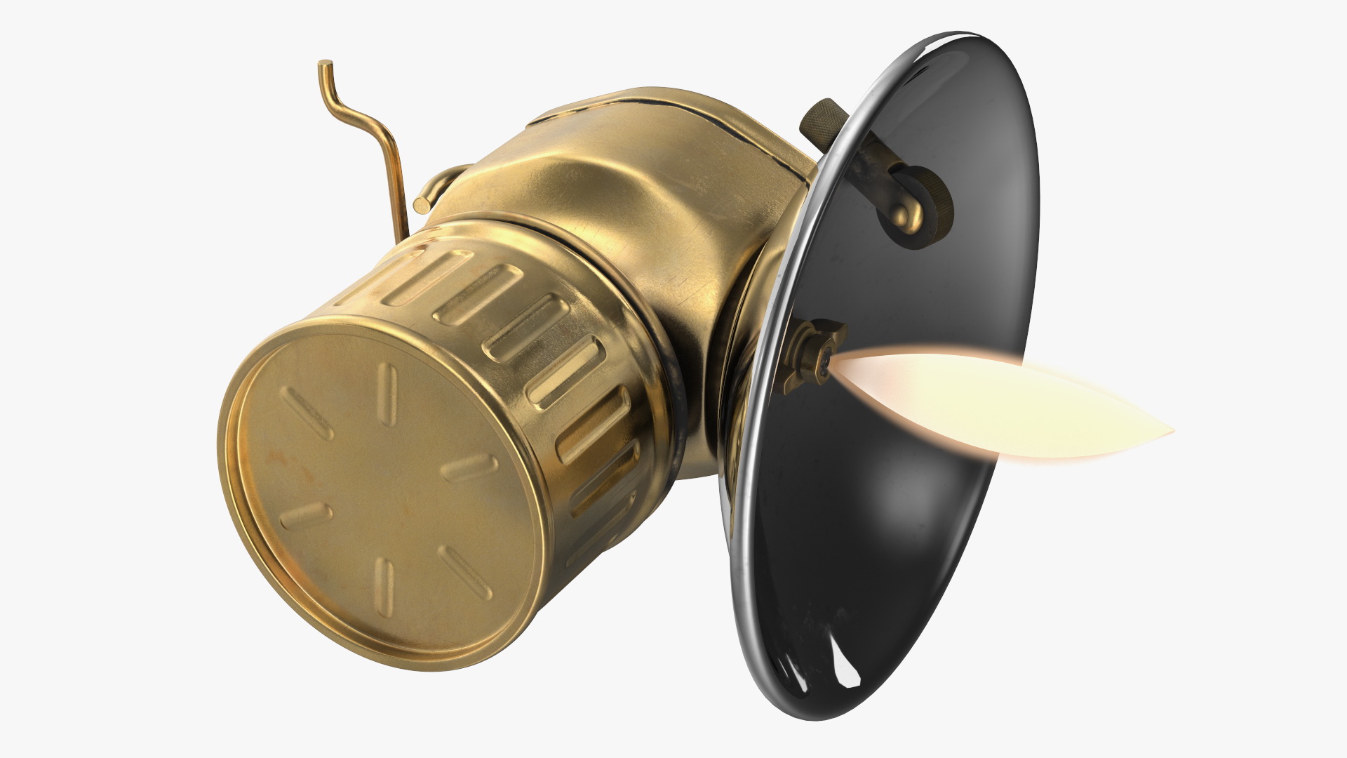 3D Vintage Brass Carbide Lamp