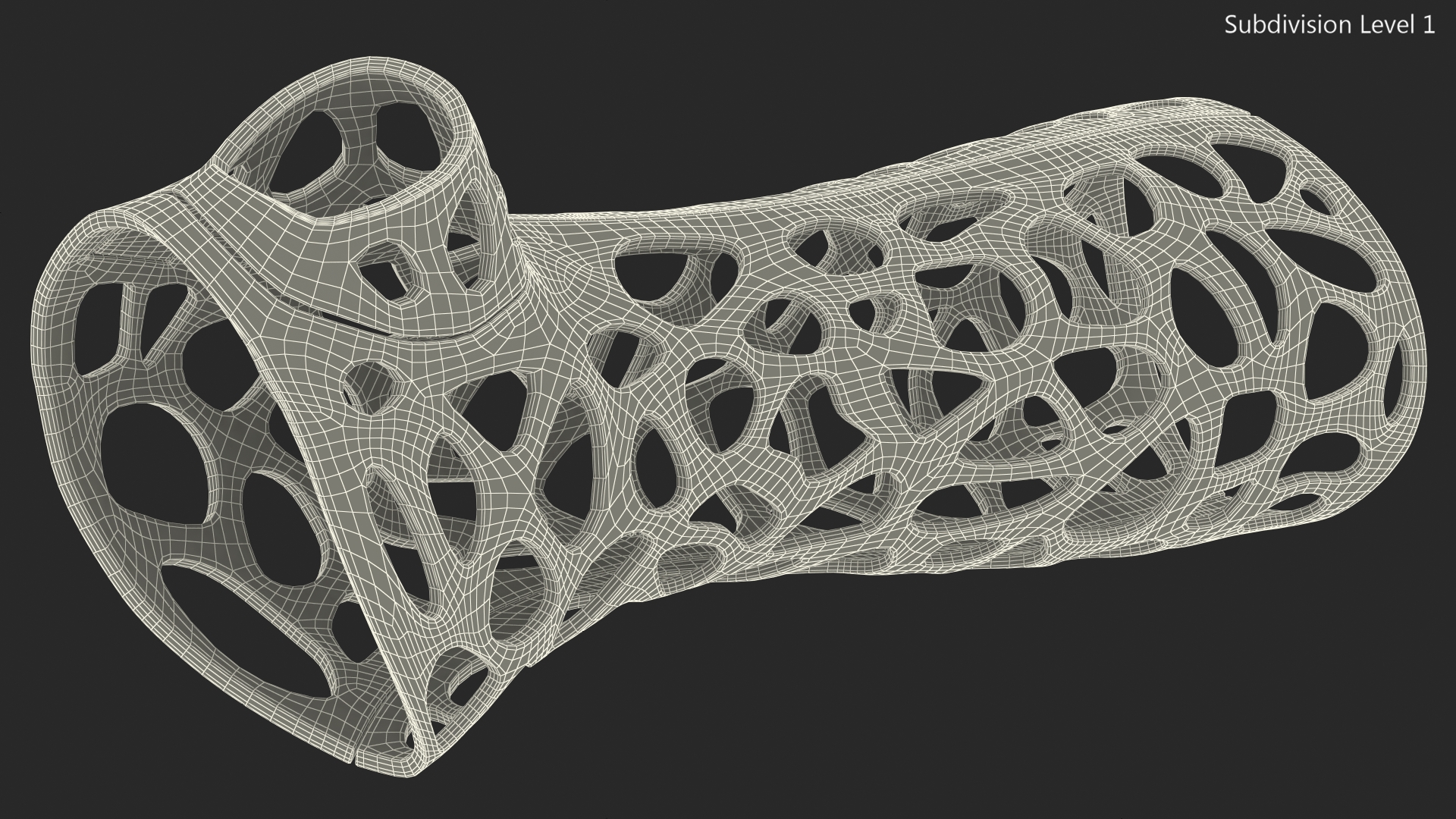 3D 3D-Printed Orthopedic Cast Hand Blue