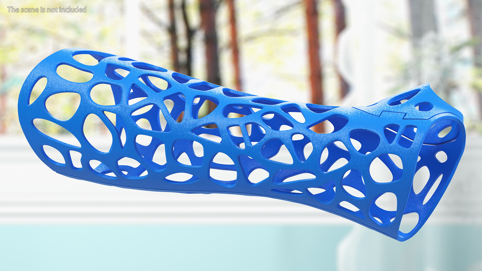 3D 3D-Printed Orthopedic Cast Hand Blue