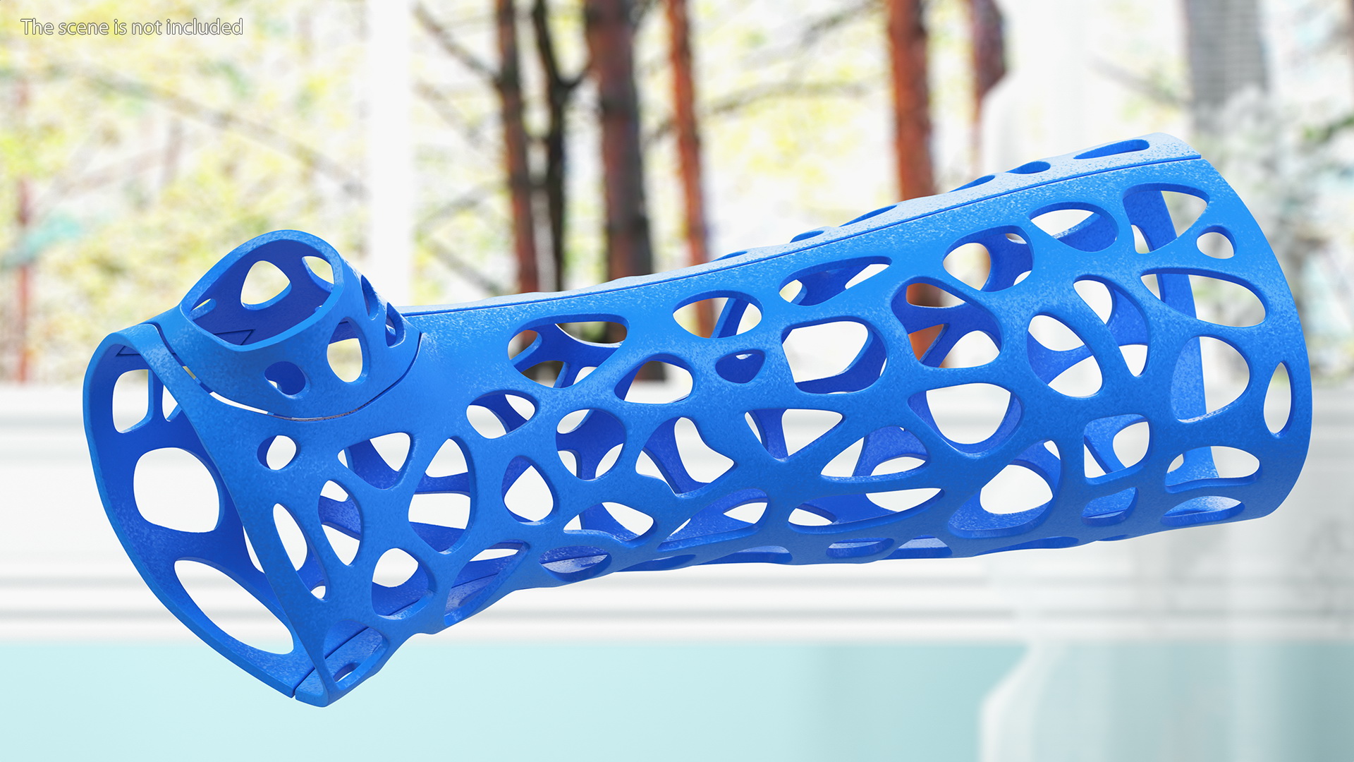 3D 3D-Printed Orthopedic Cast Hand Blue