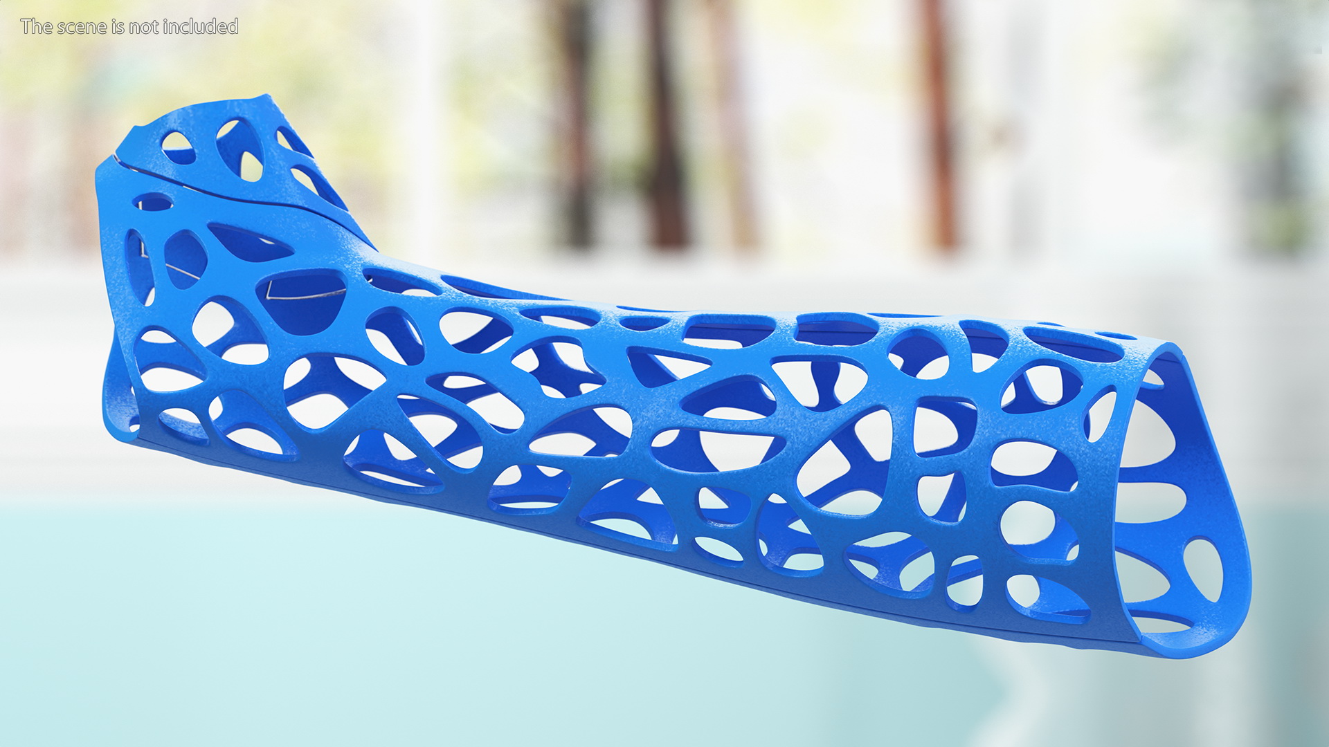 3D 3D-Printed Orthopedic Cast Hand Blue