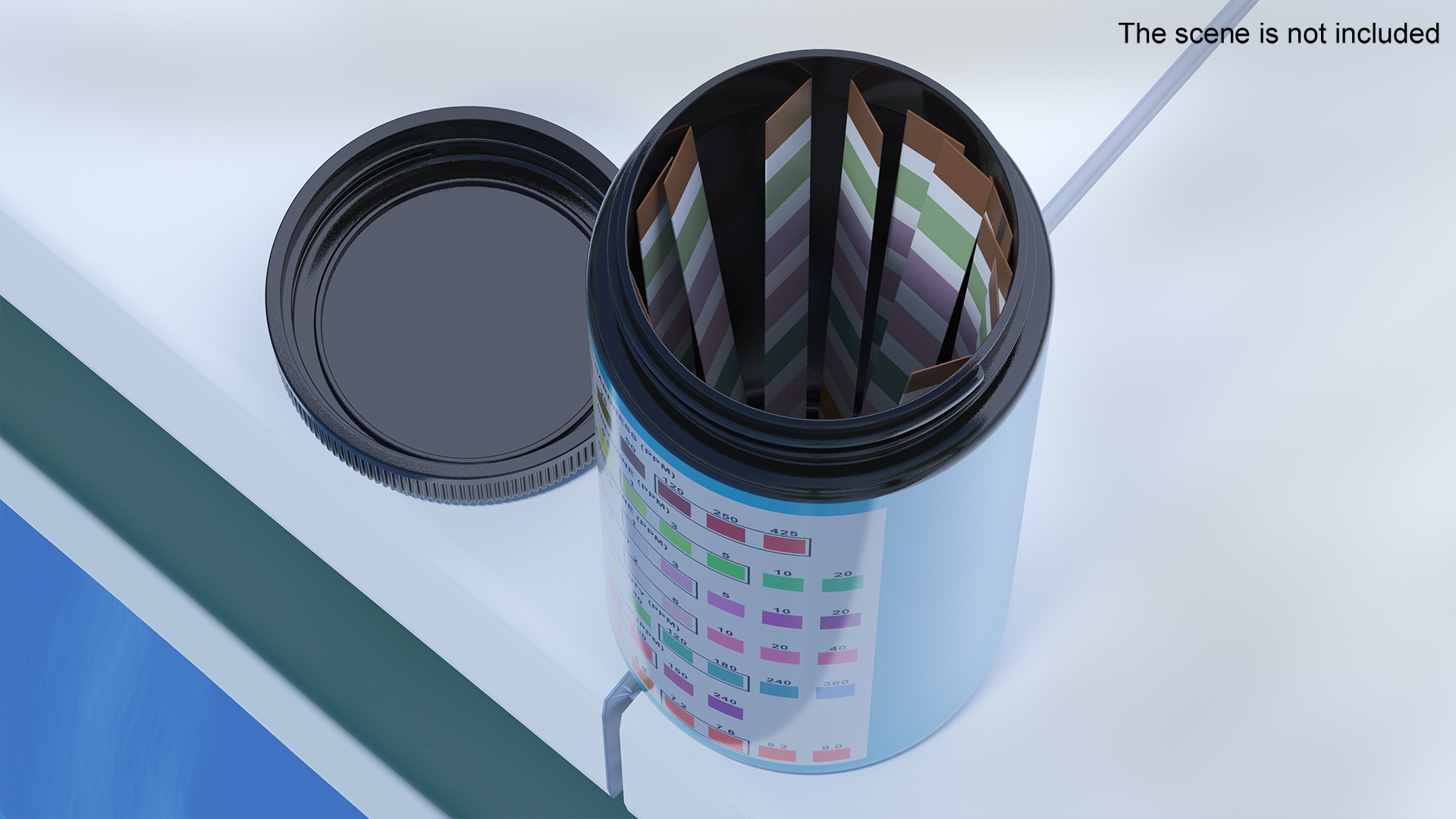 JNV Direct Chlorine Pool Water Tests Jar Opened 3D