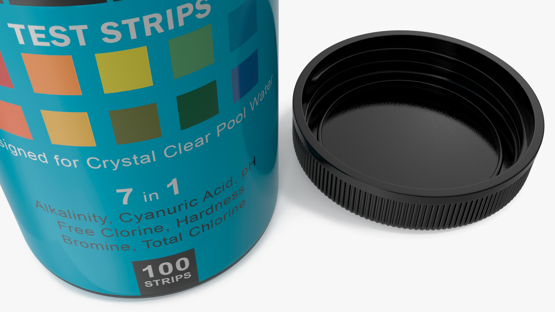 JNV Direct Chlorine Pool Water Tests Jar Opened 3D
