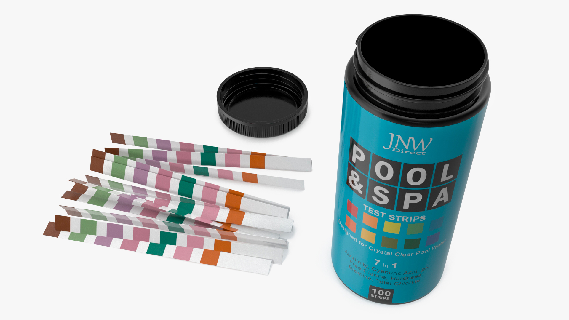JNV Direct Chlorine Pool Water Tests Jar Opened 3D