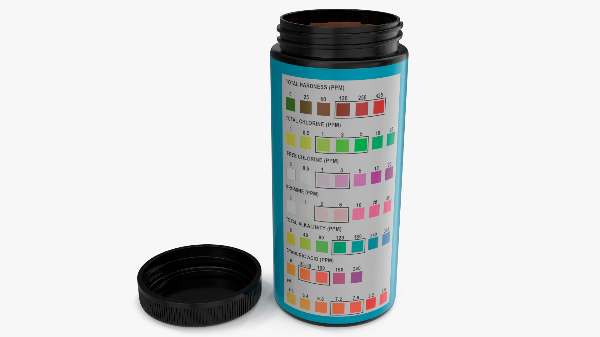 JNV Direct Chlorine Pool Water Tests Jar Opened 3D