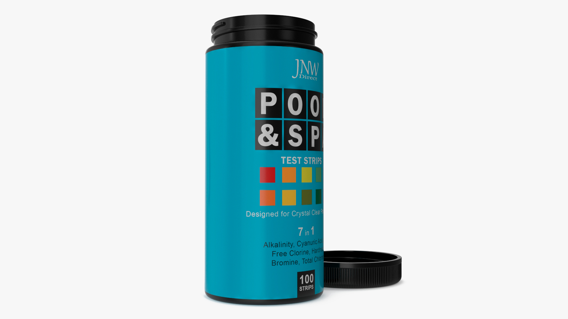 JNV Direct Chlorine Pool Water Tests Jar Opened 3D