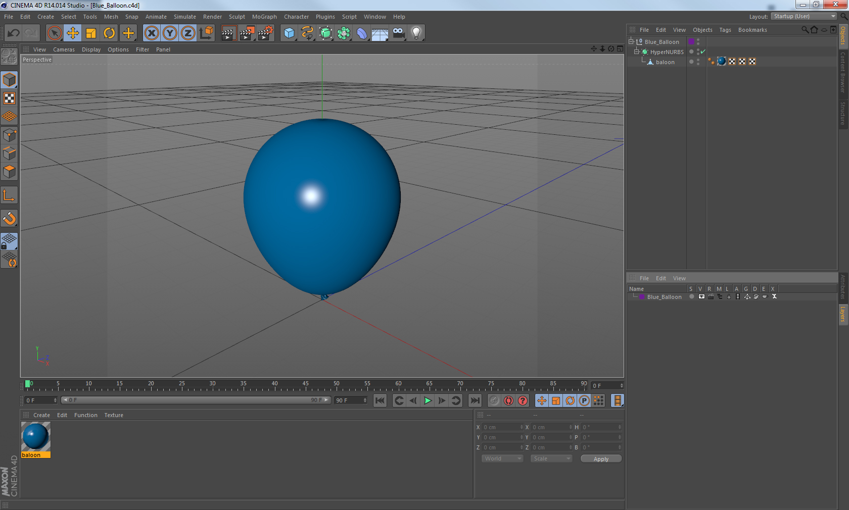 Blue Balloon 3D