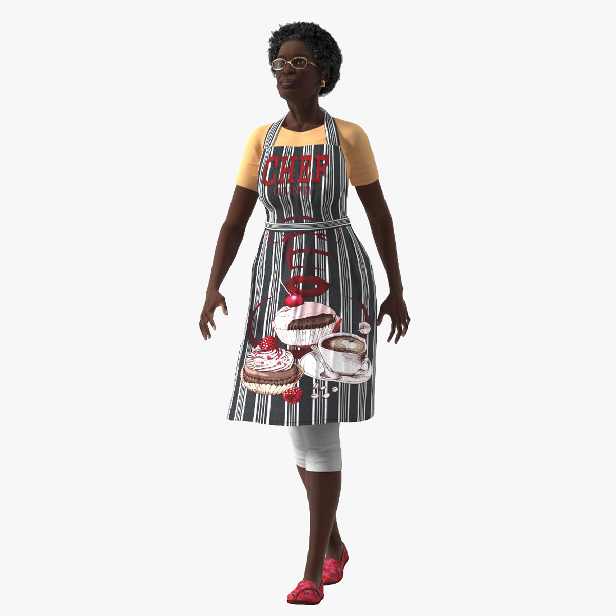 Afro American Woman Kitchen Style Rigged for Cinema 4D 3D model