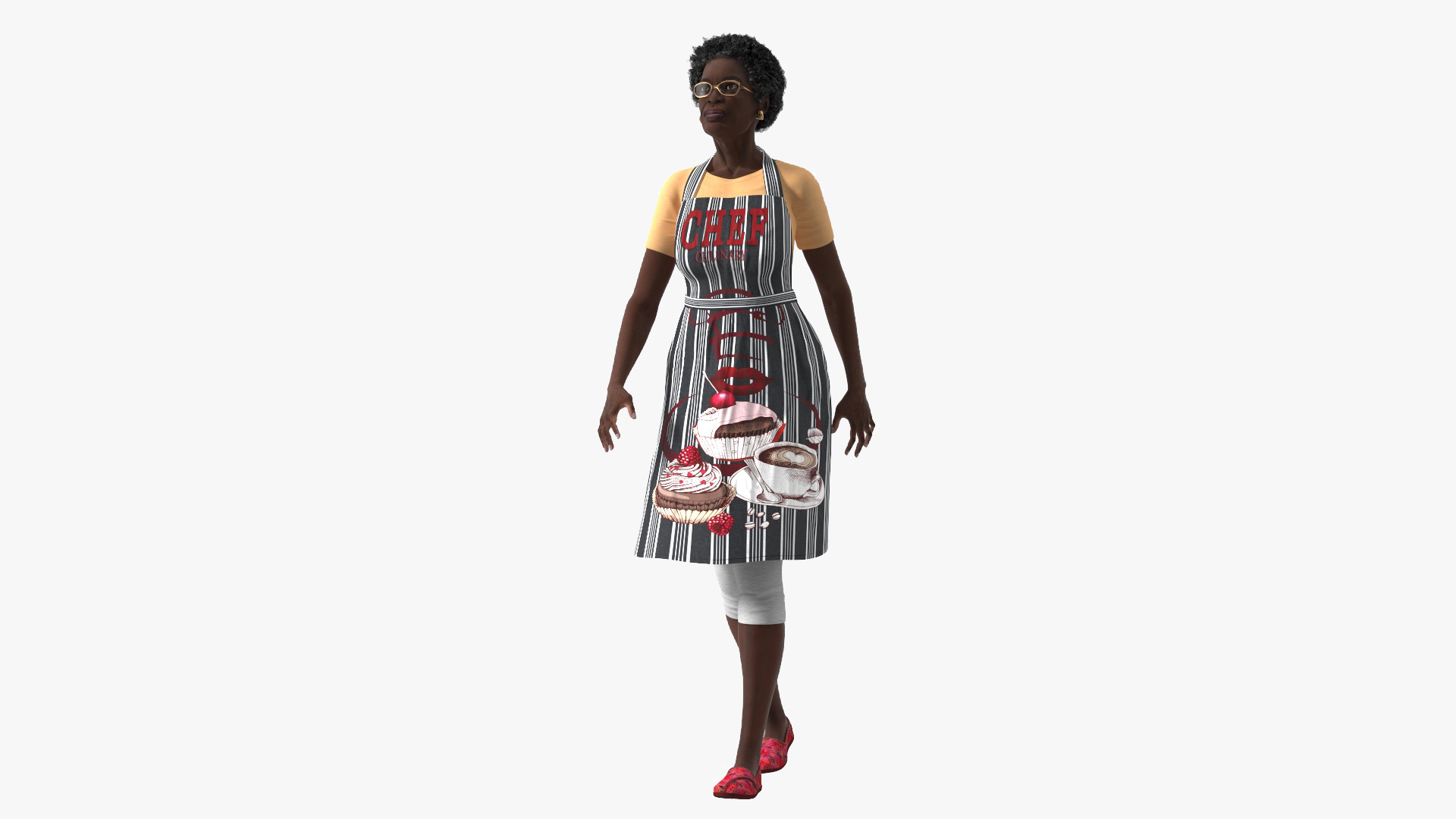 Afro American Woman Kitchen Style Rigged for Cinema 4D 3D model