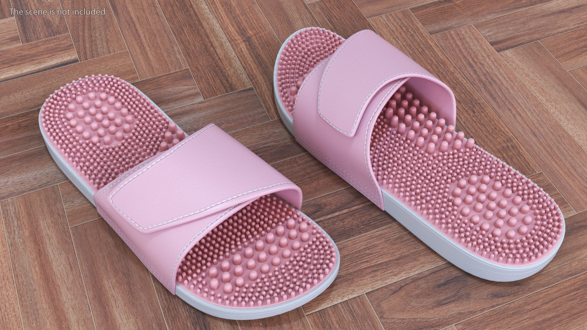 3D model Acupoint Massage Slippers Pink