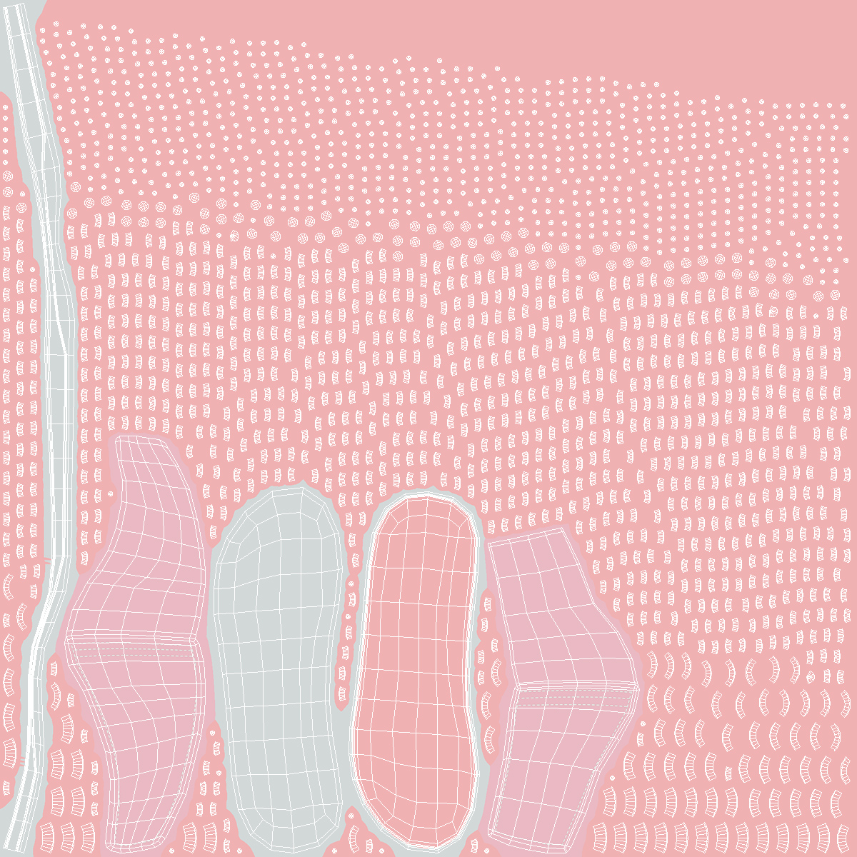 3D model Acupoint Massage Slippers Pink