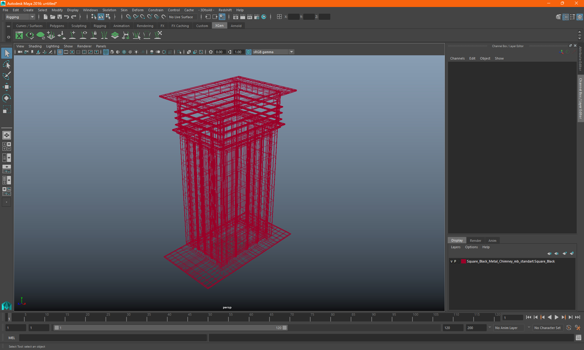3D Square Black Metal Chimney