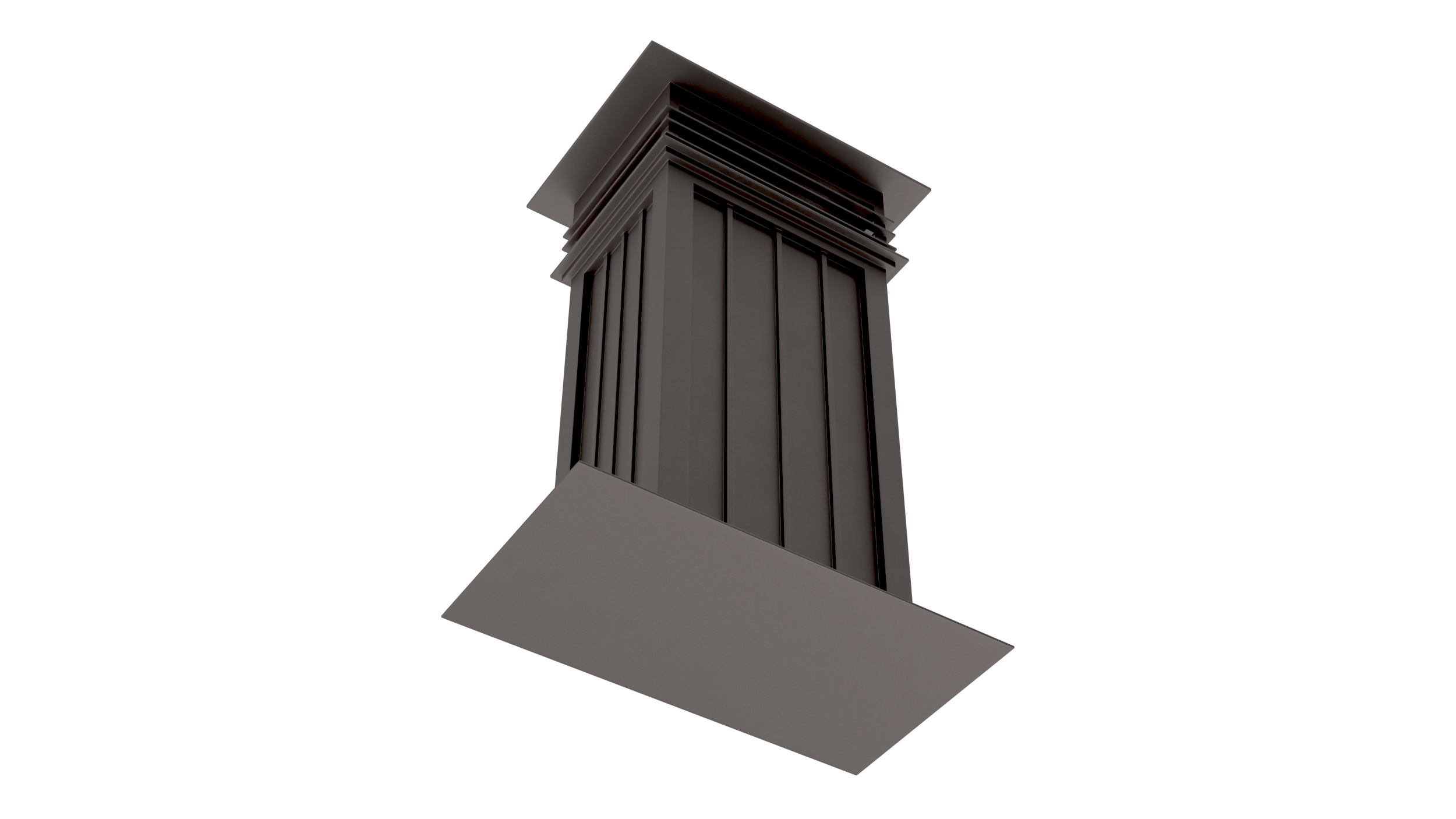 3D Square Black Metal Chimney