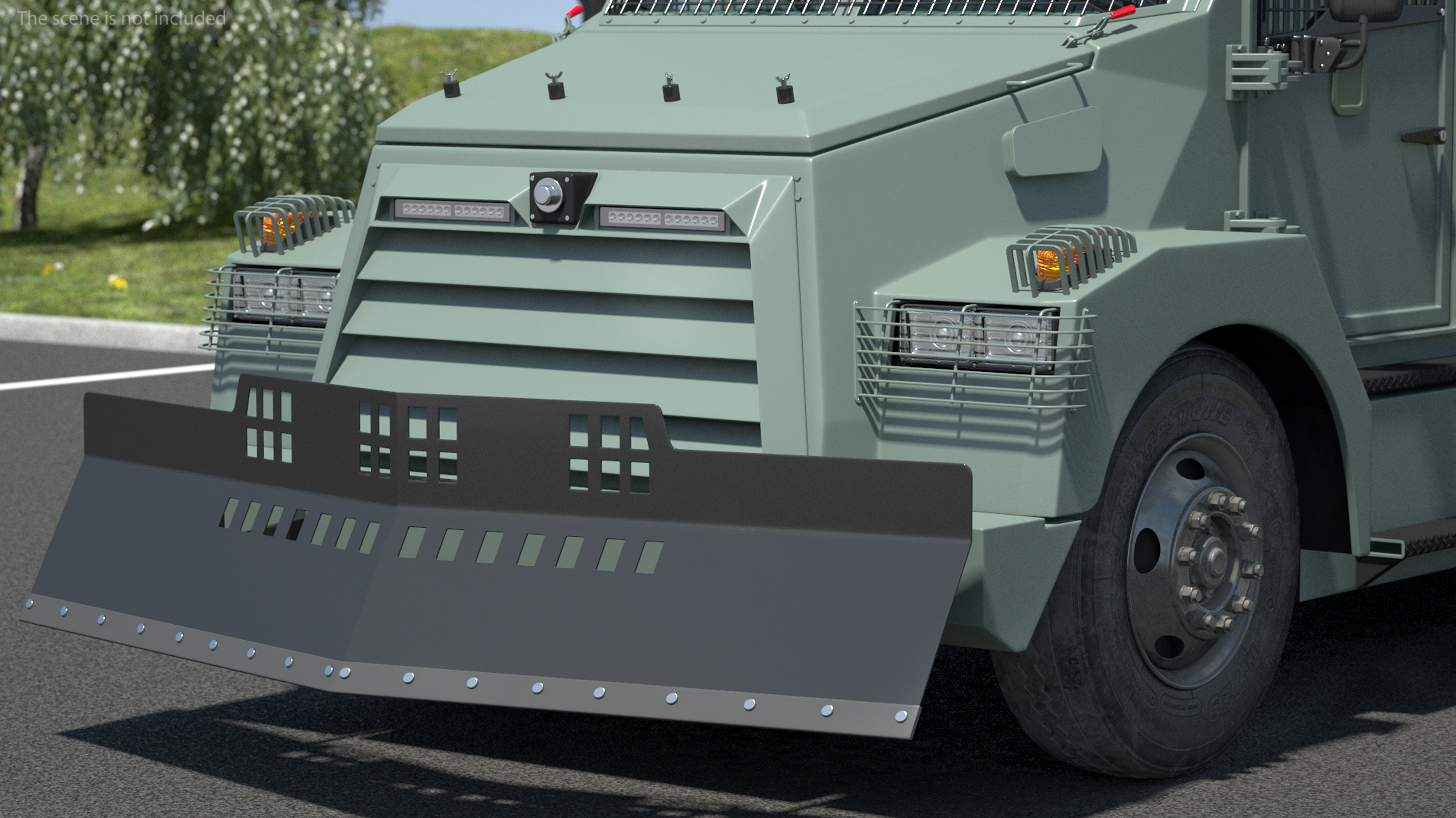 3D Riot Control Vehicle Green