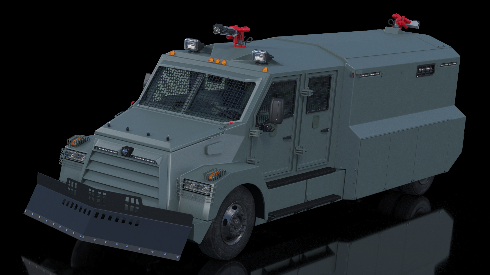 3D Riot Control Vehicle Green