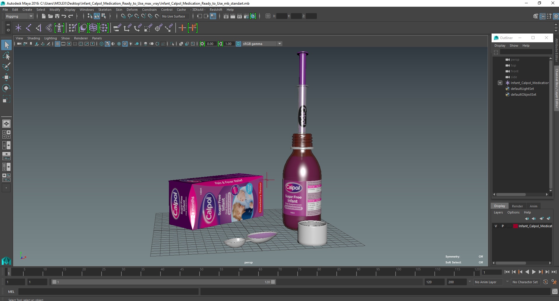 Infant Calpol Medication Ready to Use 3D