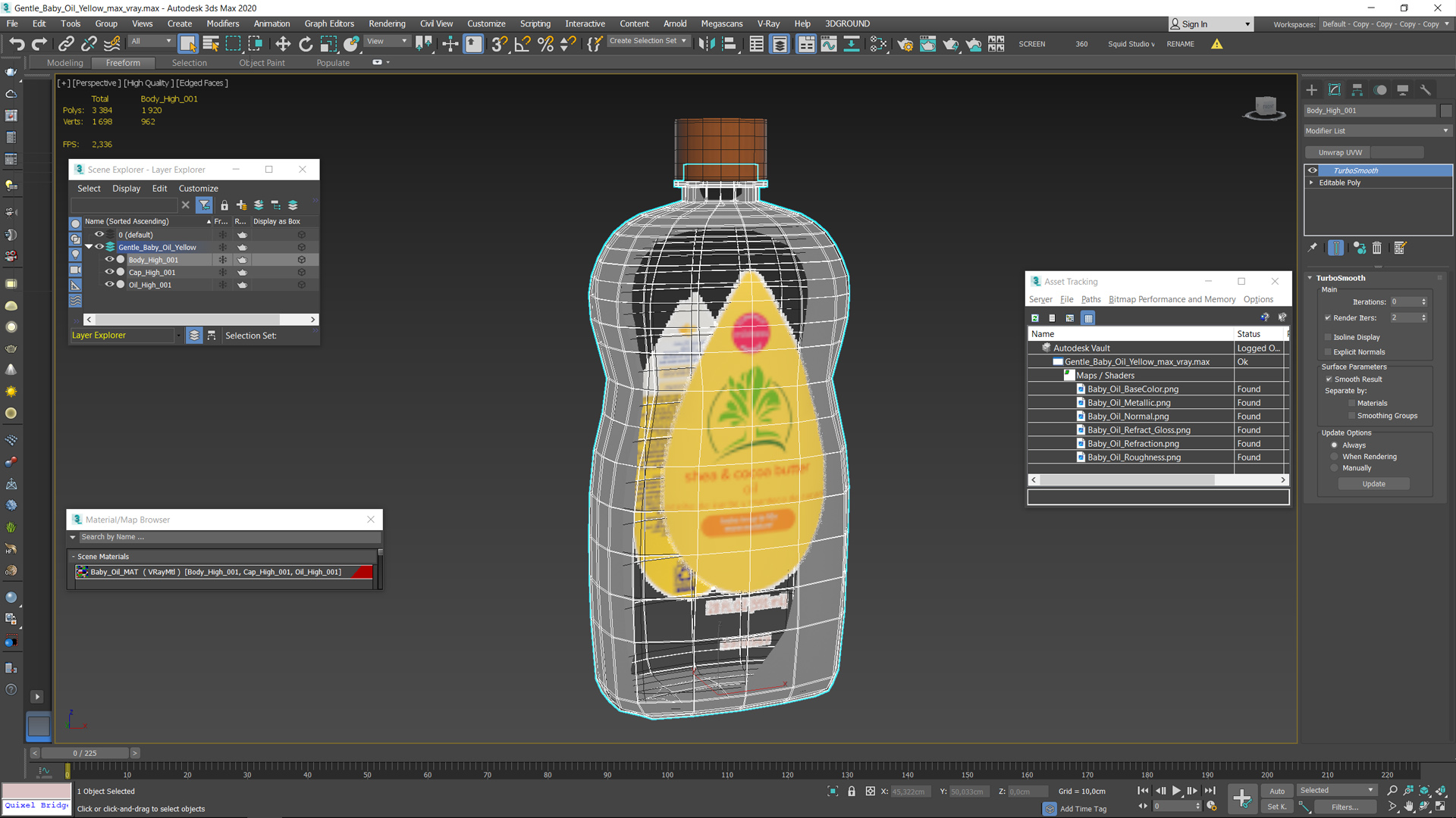 Gentle Baby Oil Yellow 3D
